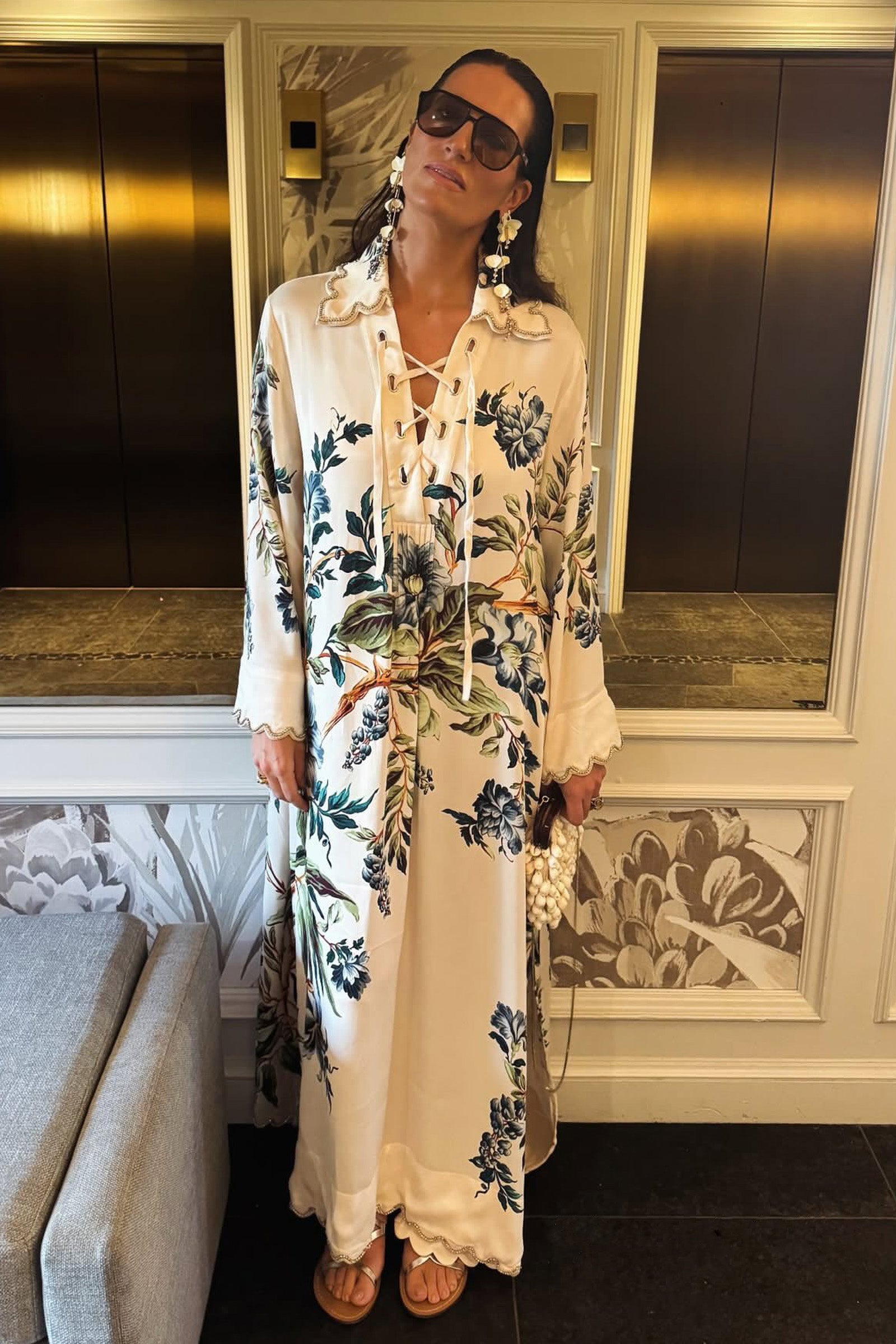 LA MAR LACE UP KAFTAN