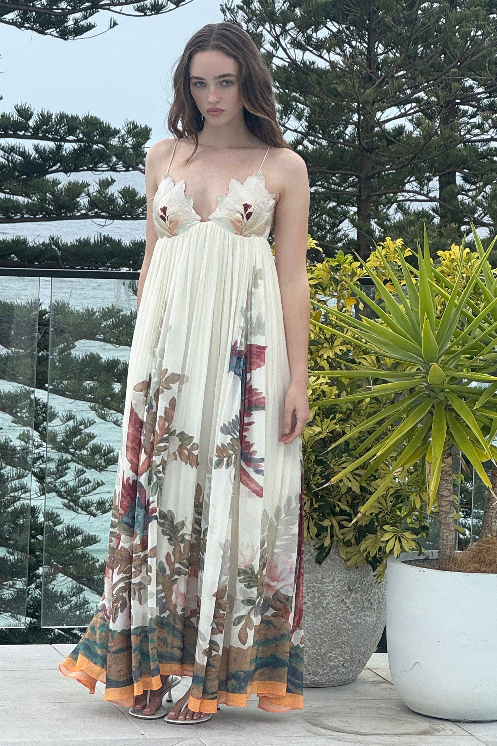 PROMISES FLOWER BUST DRESS