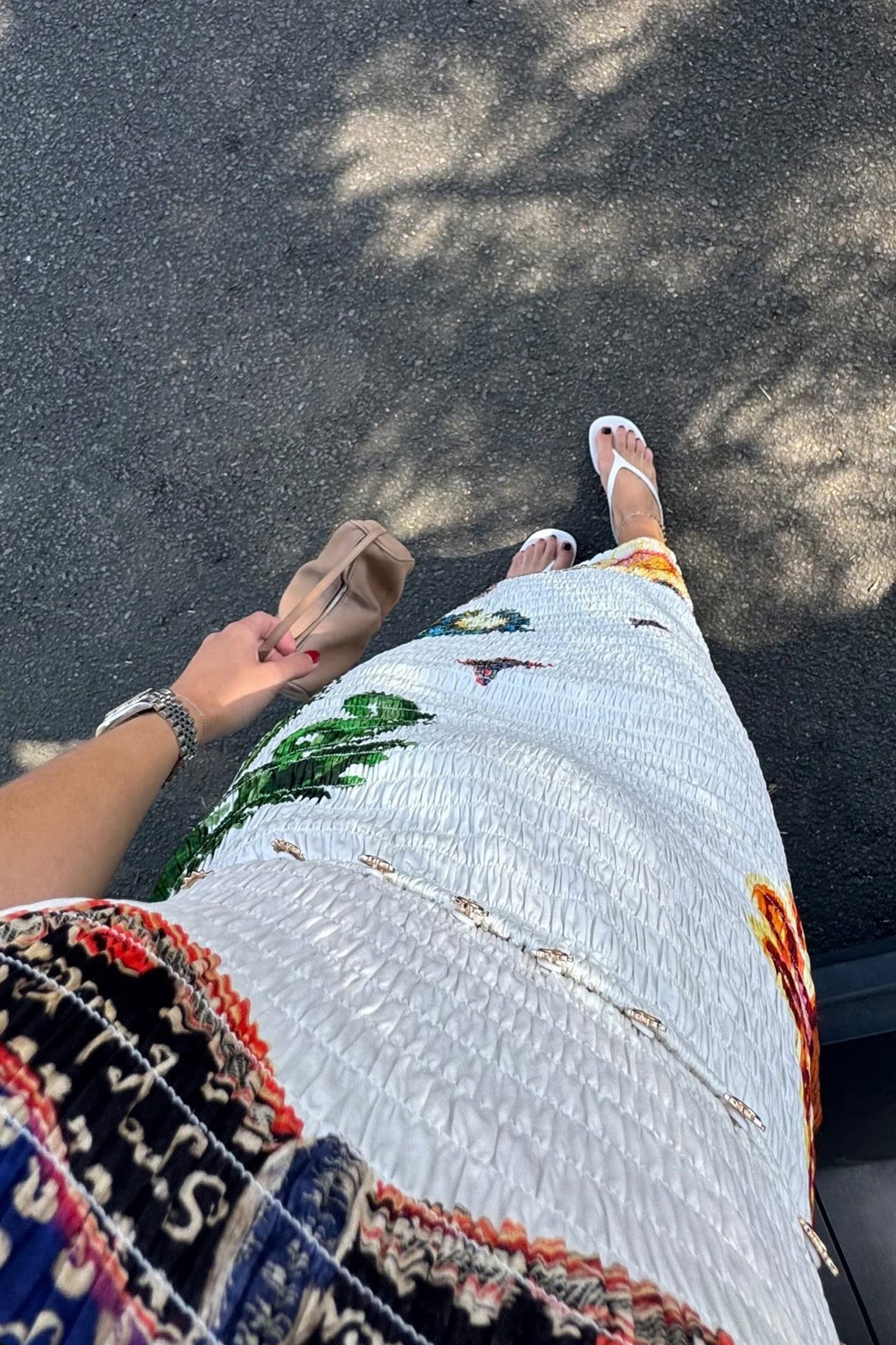 HOME OF THE ART SHIRRED LONG DRESS