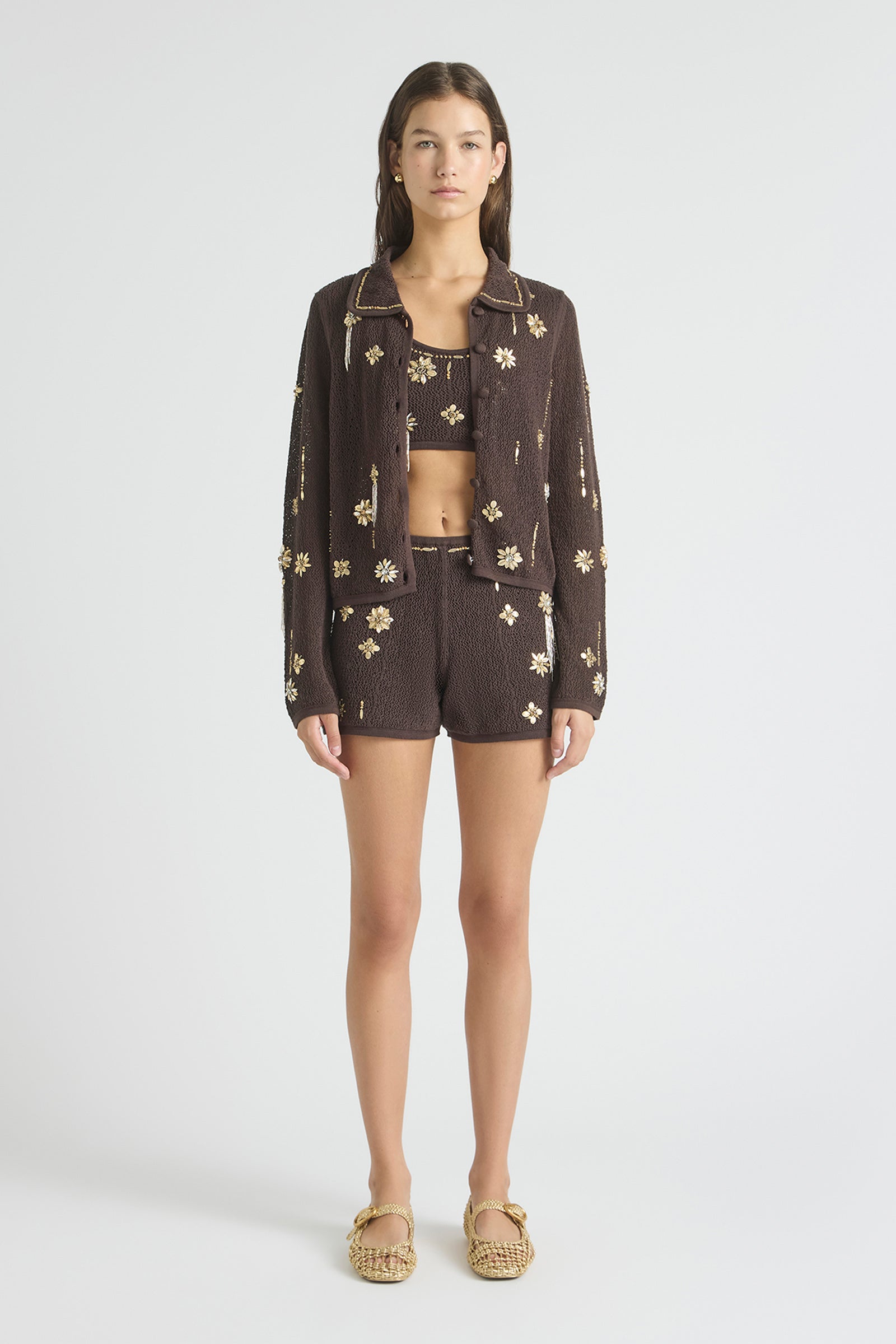 IN BLOOM KNIT COLLAR CARDIGAN