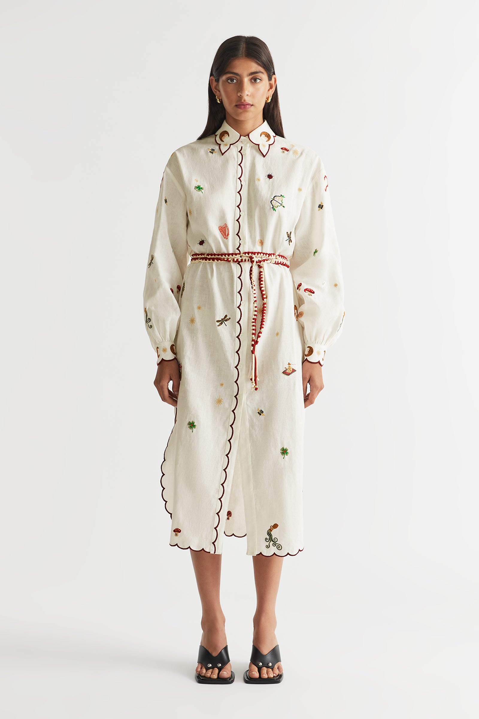 QUEEN OF HEARTS BELTED SHIRT DRESS