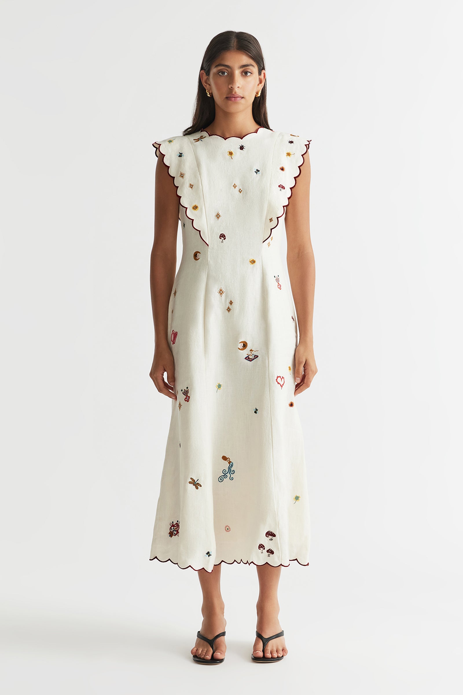 QUEEN OF HEARTS PANELLED MIDI DRESS