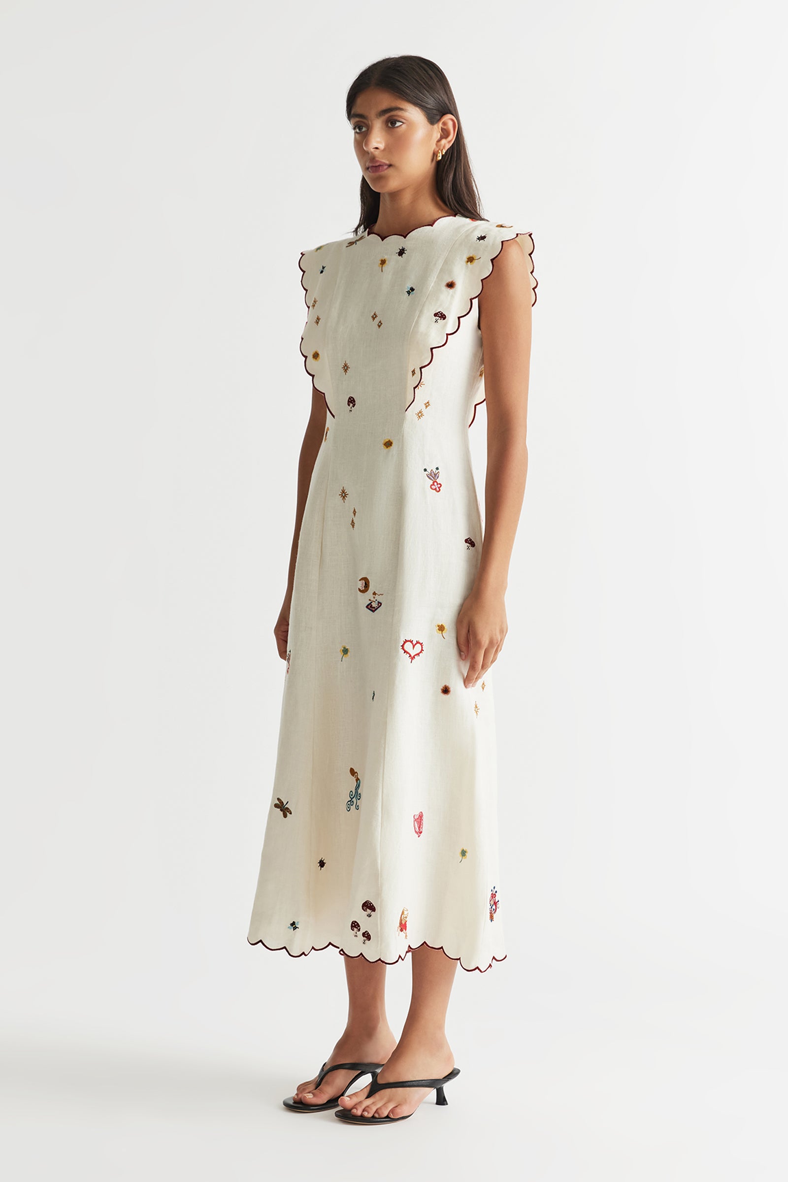 QUEEN OF HEARTS PANELLED MIDI DRESS