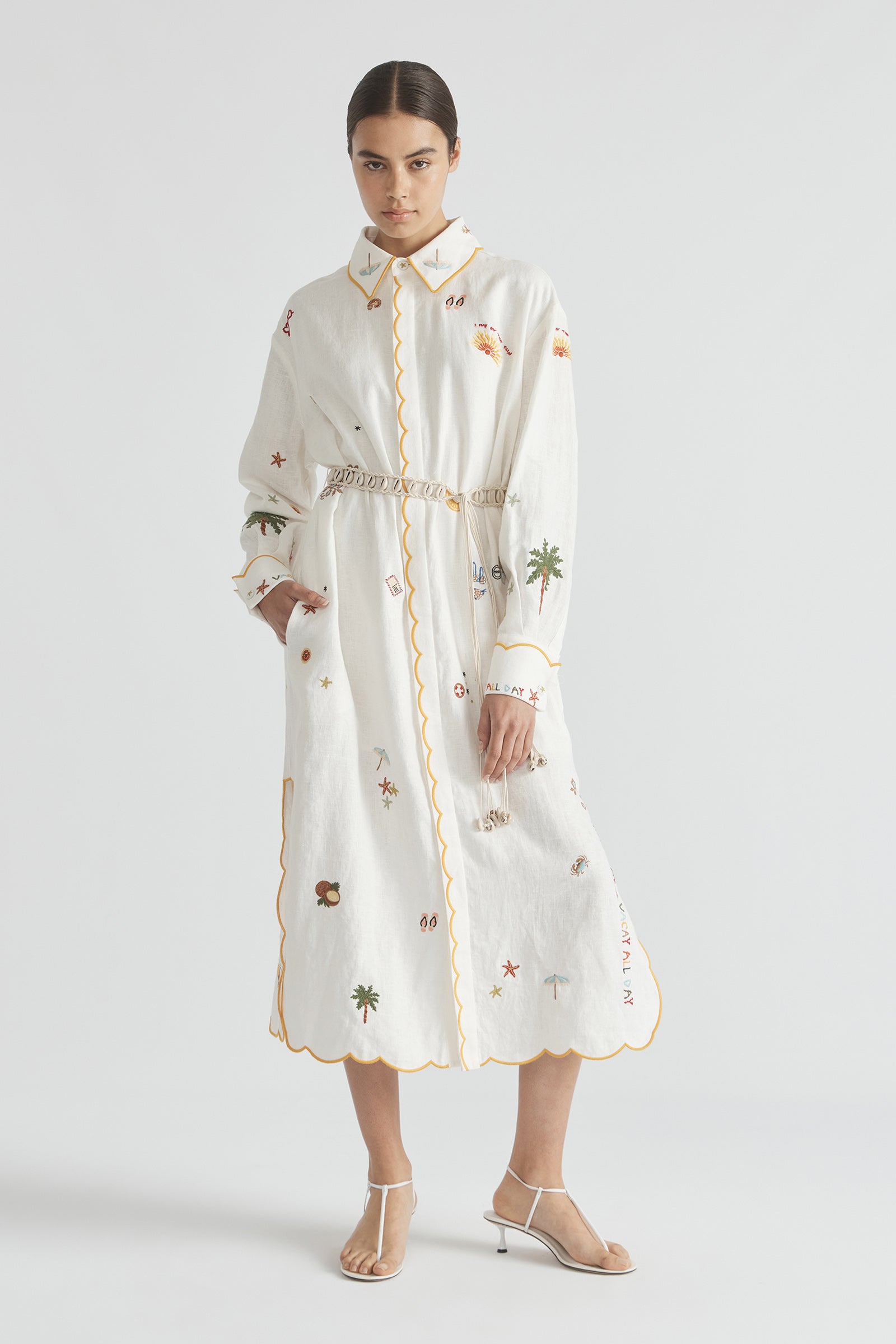 VACAY ALL DAY CUFF DETAIL SHIRT DRESS