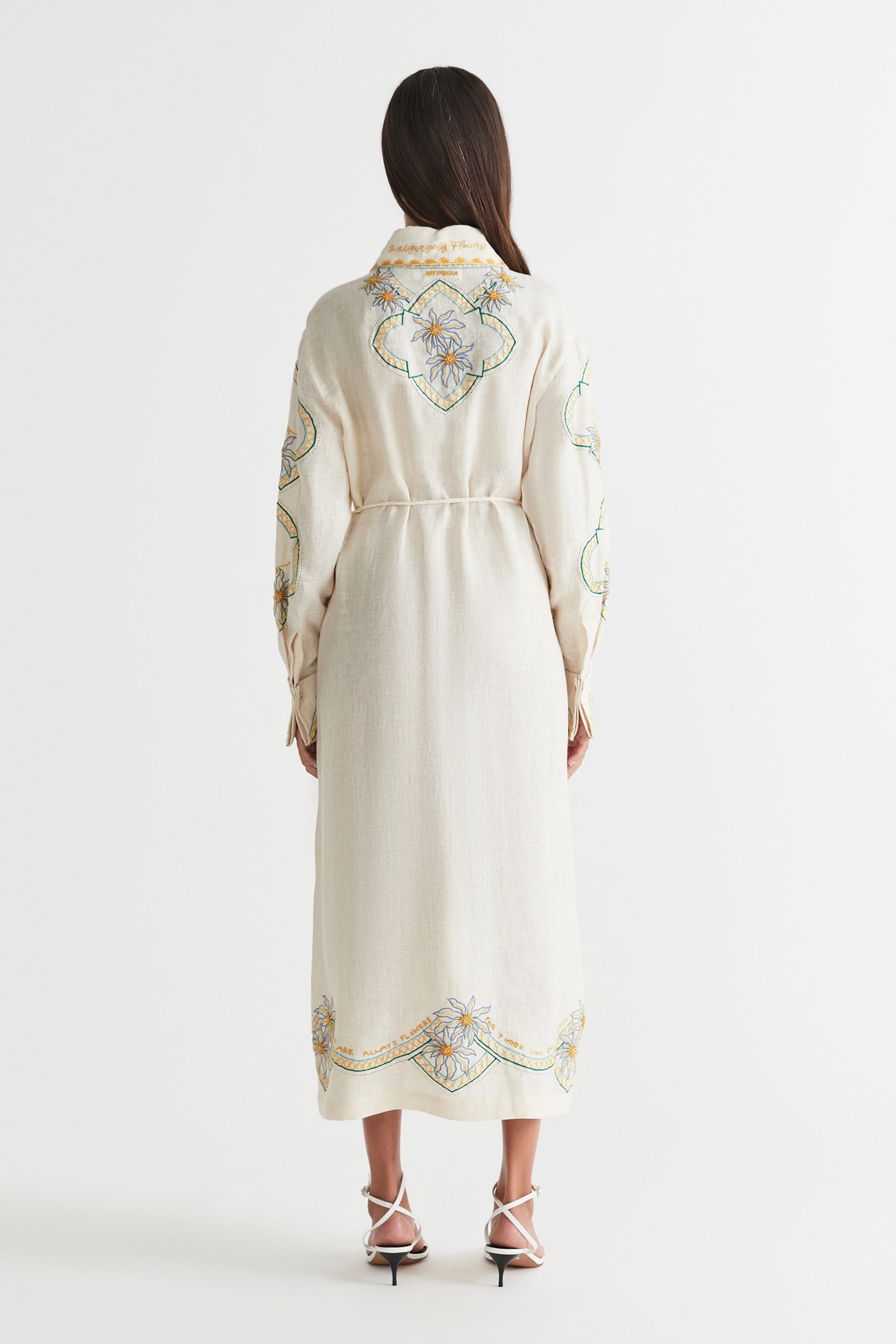 FLOWER SEEKER SNOW DROP CUFF DETAIL SHIRT DRESS