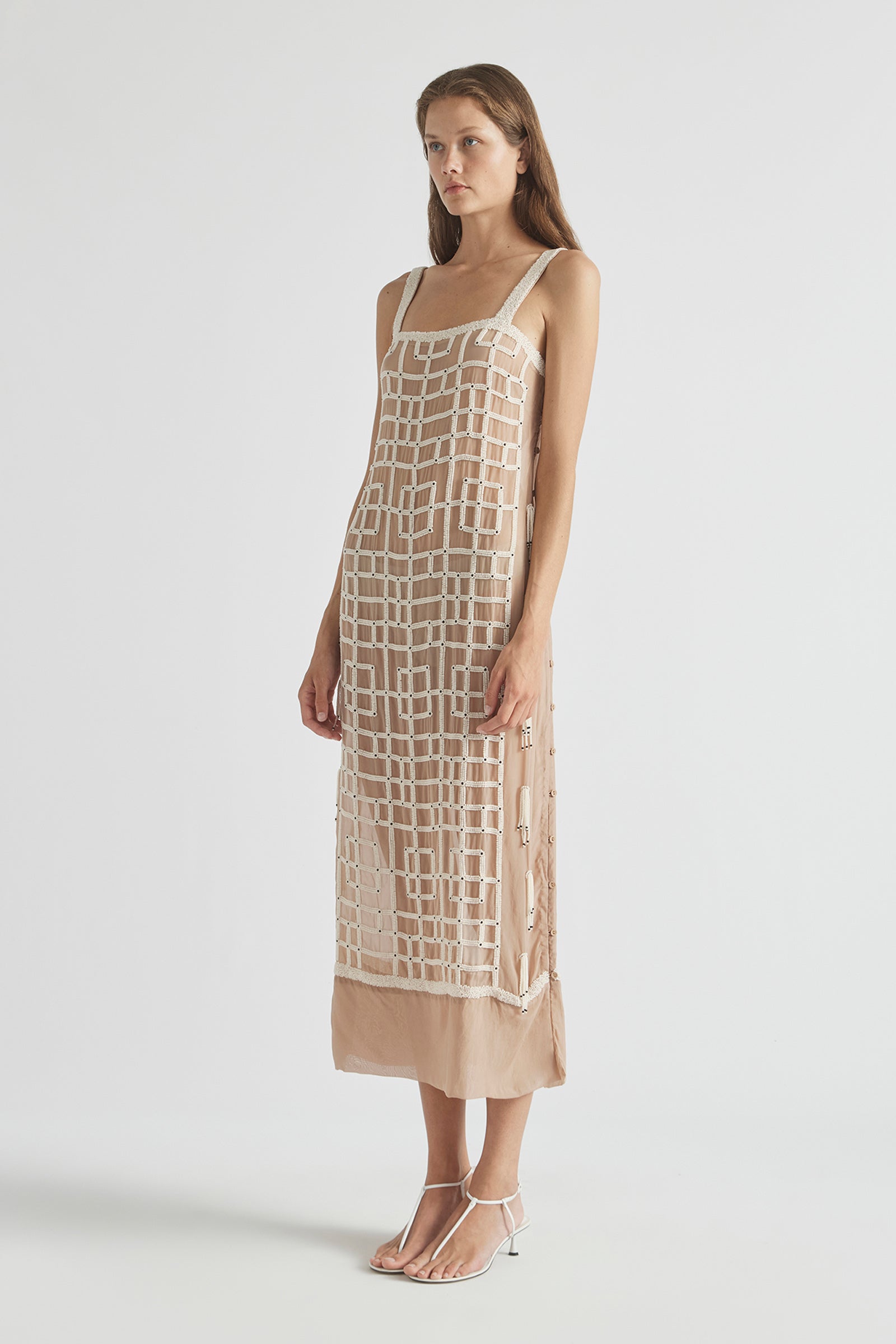 CHILLS BUTTON DETAIL SLIP DRESS
