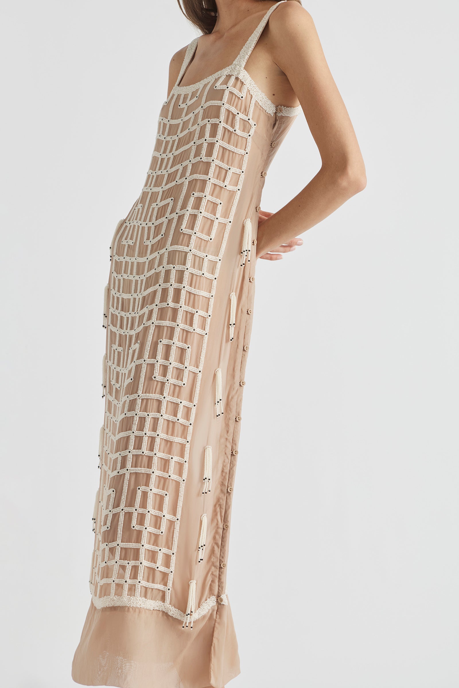 CHILLS BUTTON DETAIL SLIP DRESS