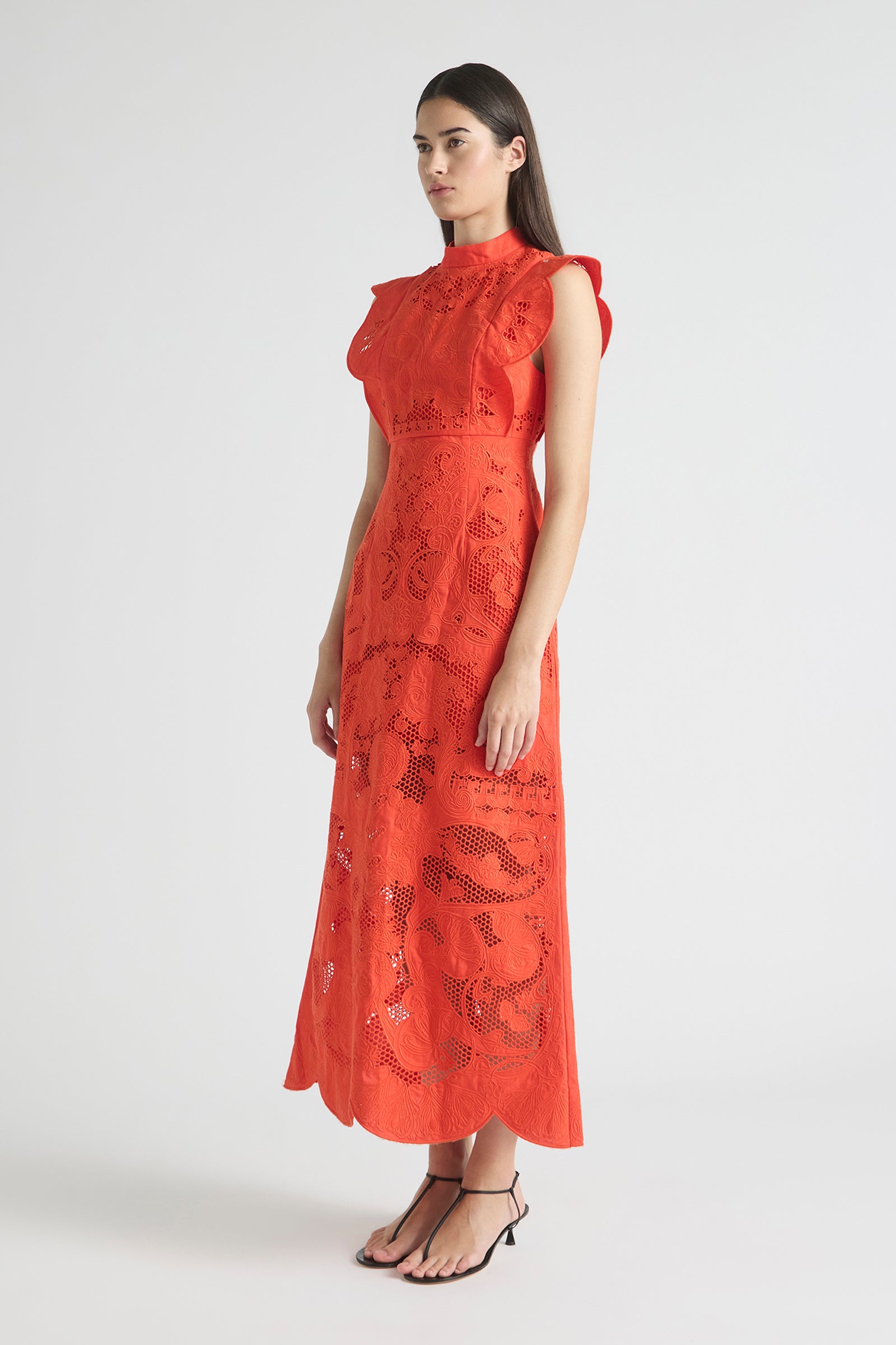 INTERLUDE SCALLOP CUT AWAY GOWN