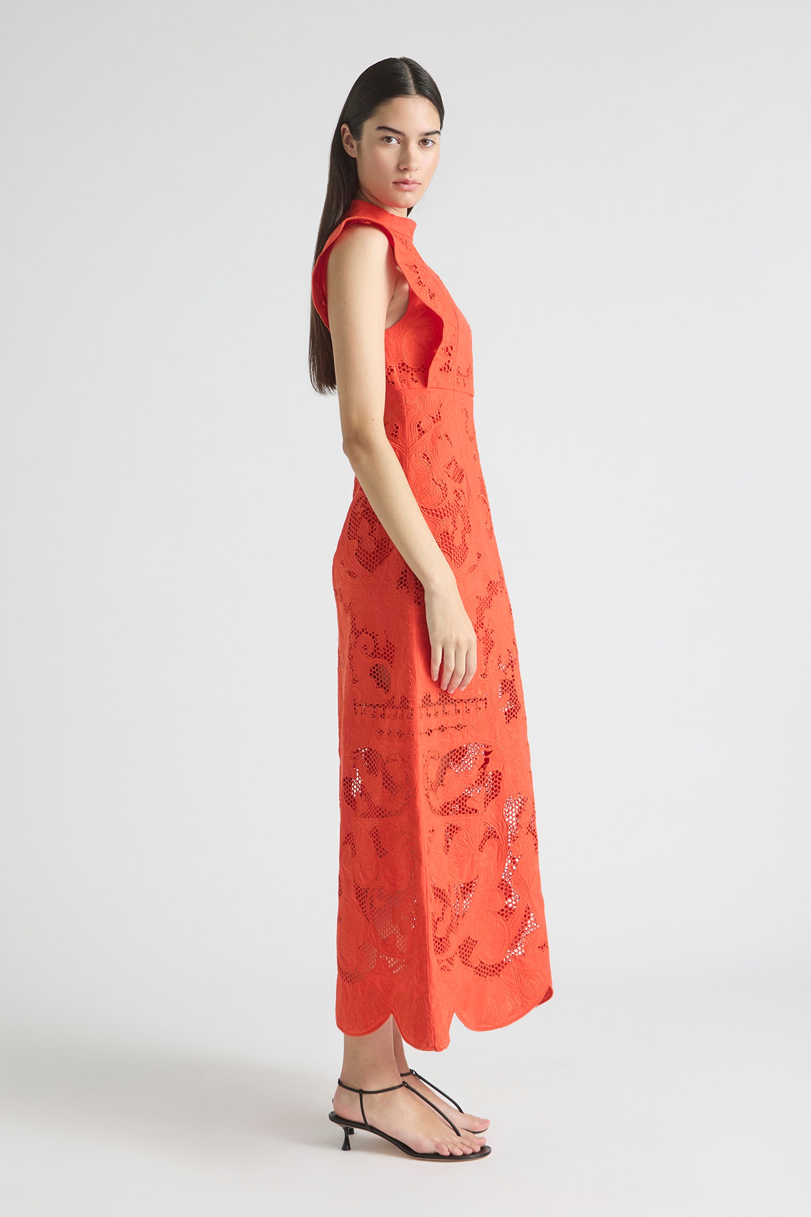 INTERLUDE SCALLOP CUT AWAY GOWN