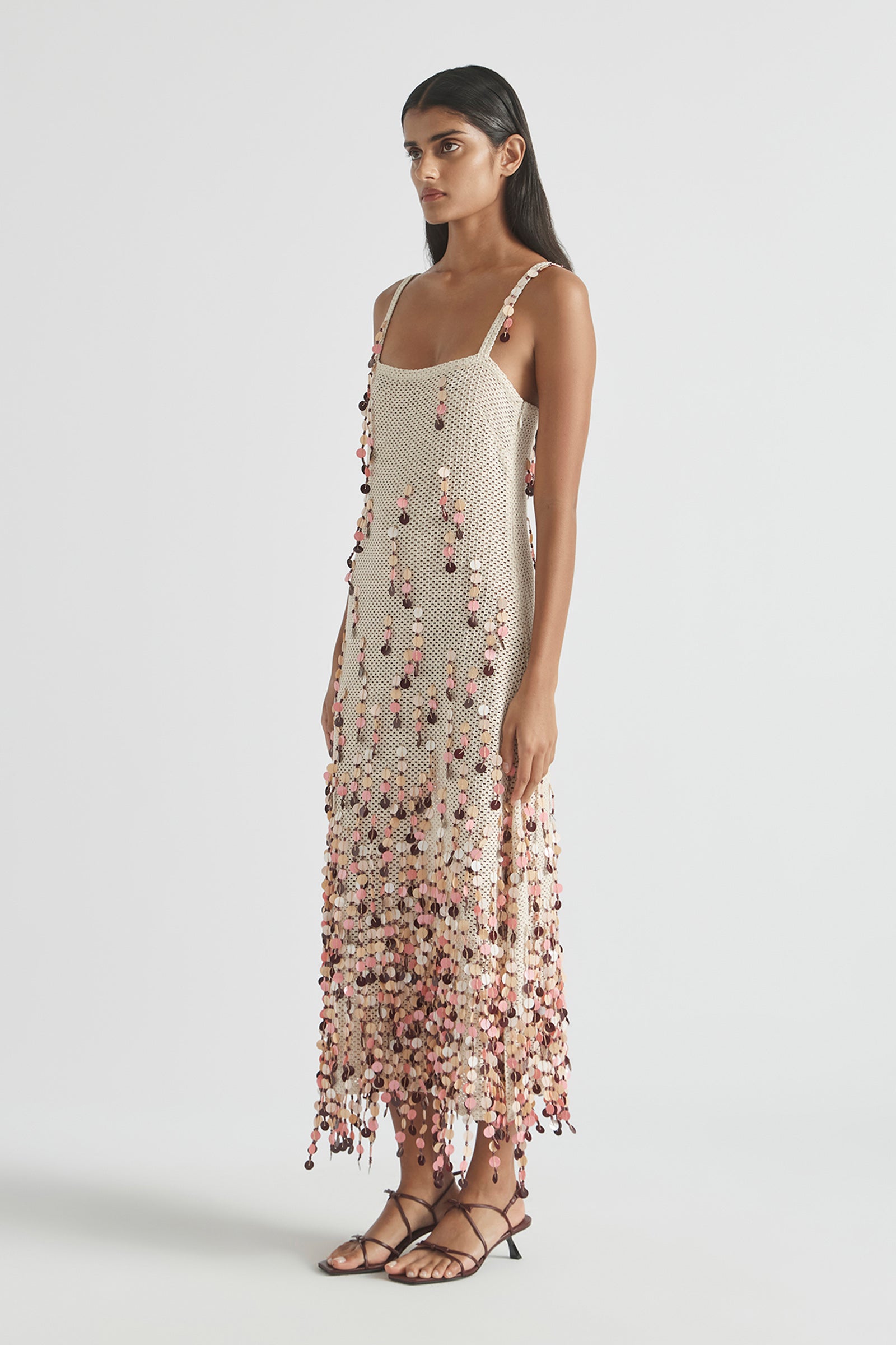 PERISCOPES SQUARE NECKLINE DRESS