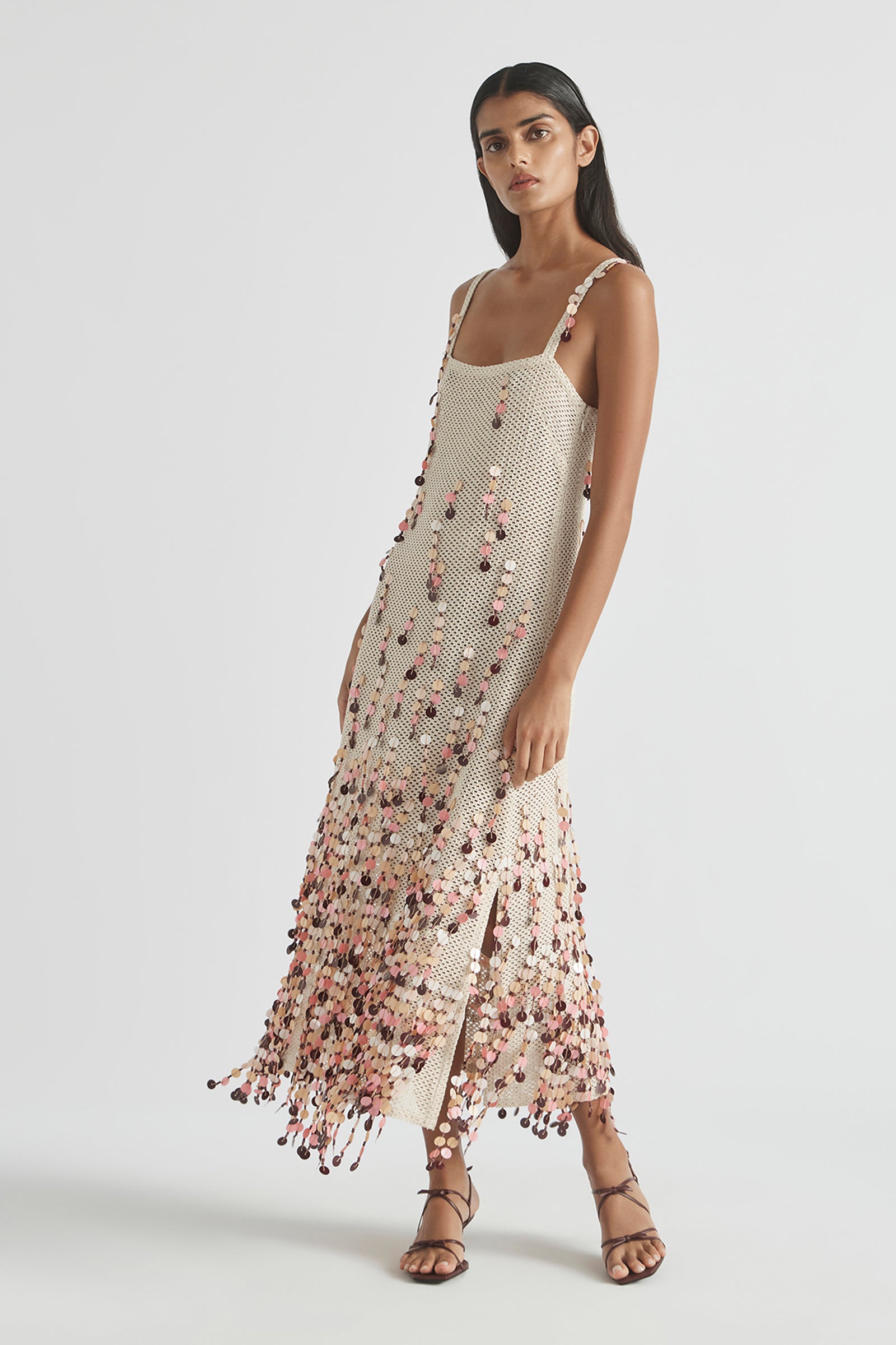 PERISCOPES SQUARE NECKLINE DRESS