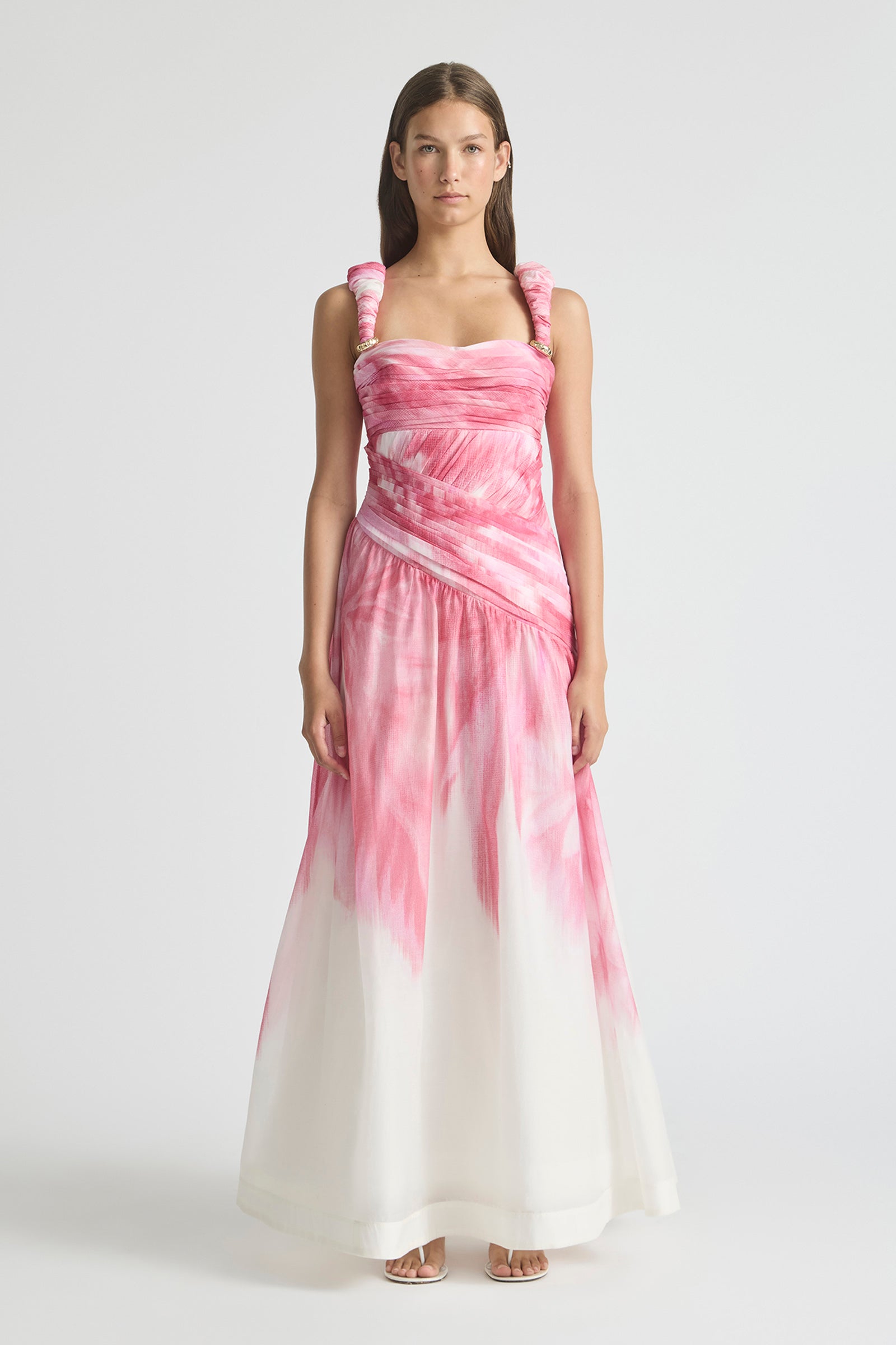 GLASSHOUSE RUCHED STRAP GOWN