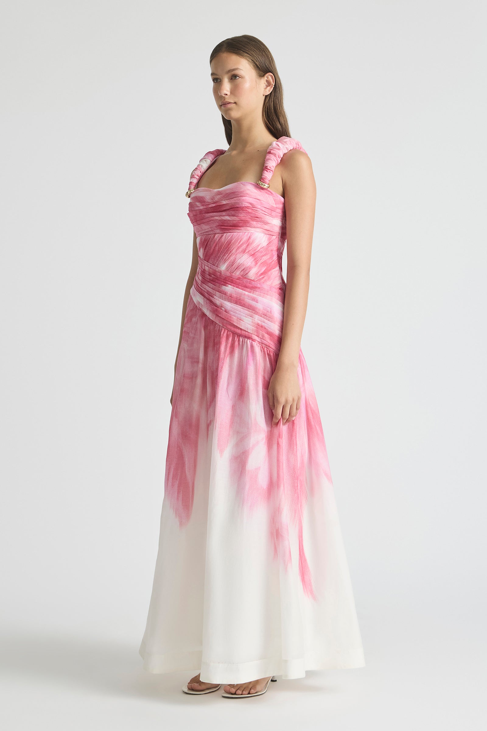 GLASSHOUSE RUCHED STRAP GOWN