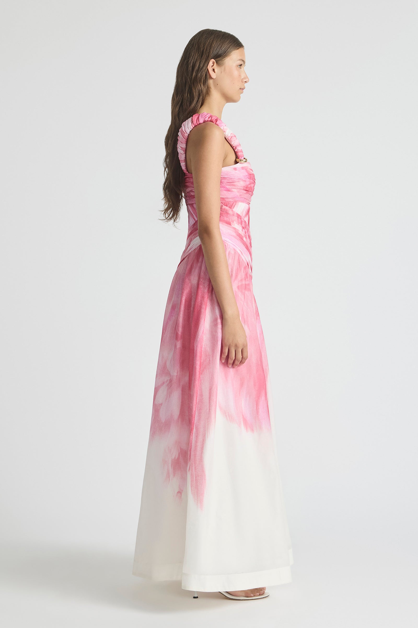 GLASSHOUSE RUCHED STRAP GOWN