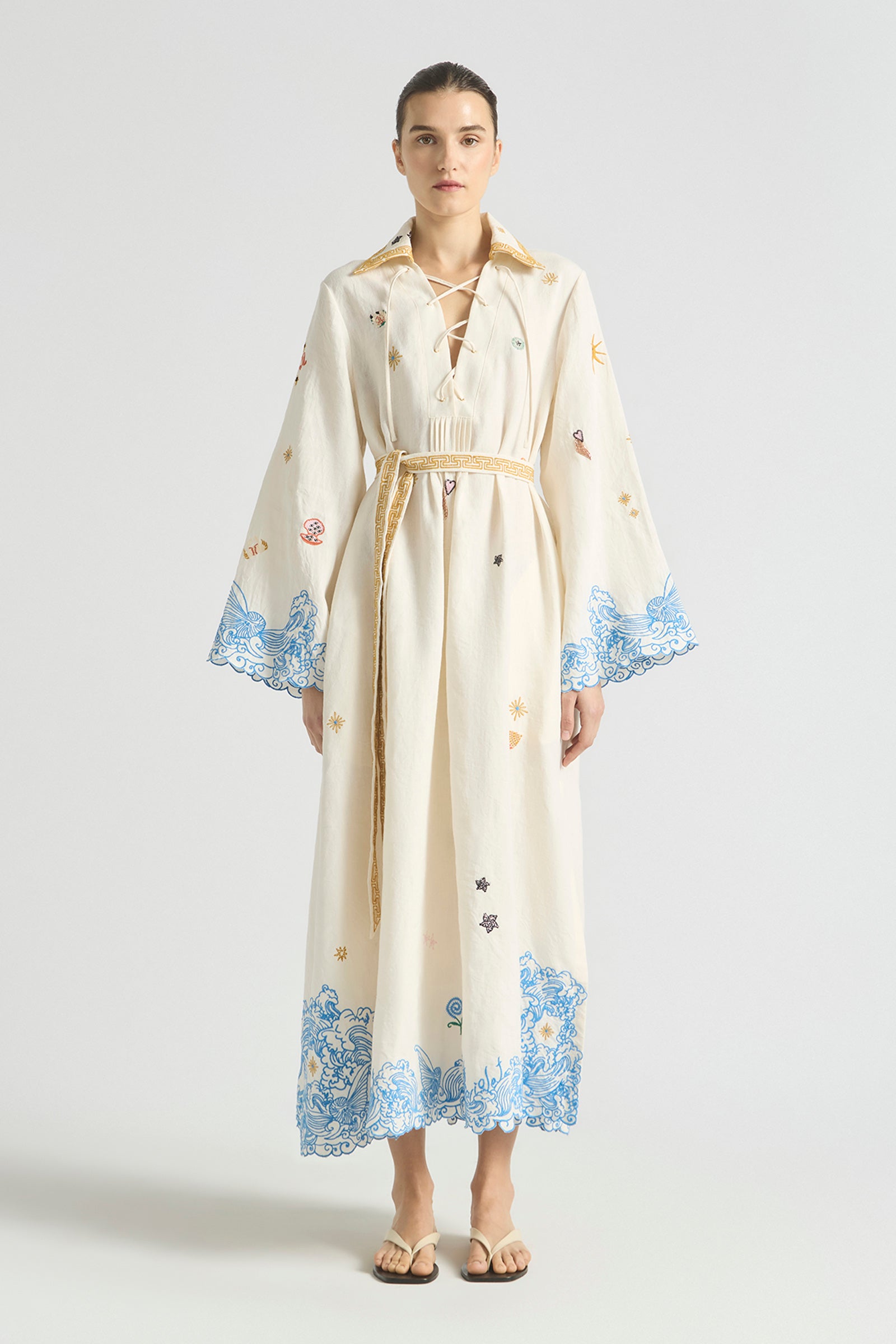 PIPELINE SCALLOP HEM KAFTAN