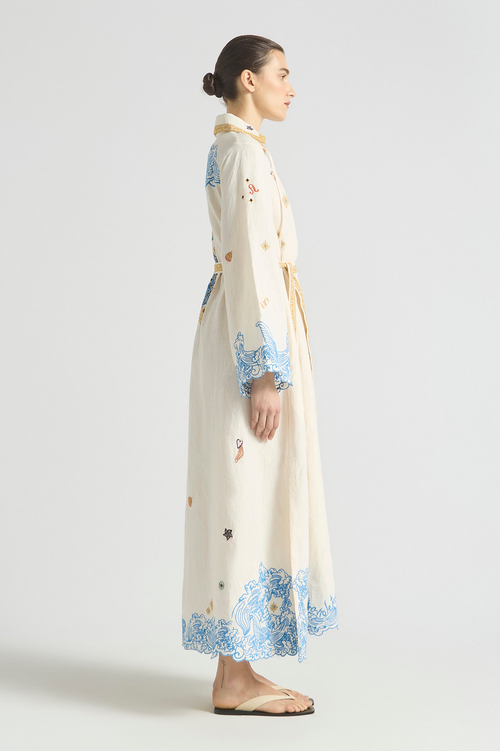 PIPELINE SCALLOP HEM KAFTAN