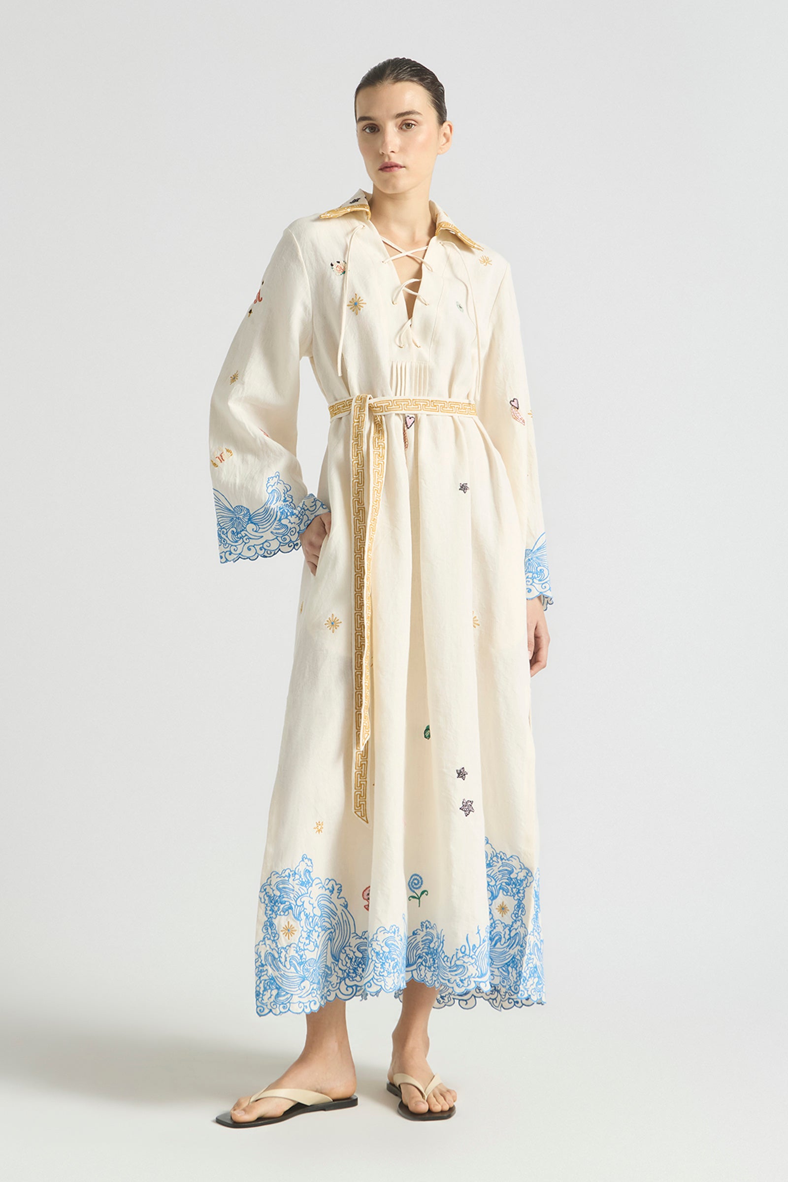 PIPELINE SCALLOP HEM KAFTAN
