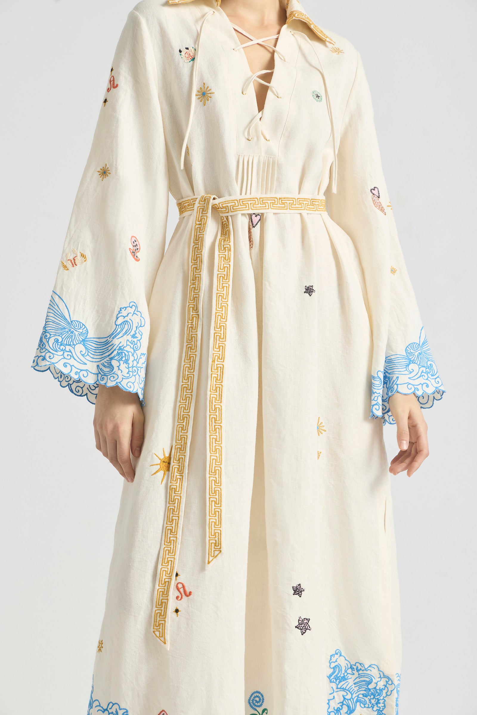 PIPELINE SCALLOP HEM KAFTAN