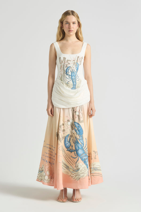 BEACH CLUB DRAPED BODICE GOWN