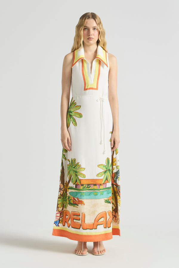 OOHLALA COLLARED HALTER DRESS