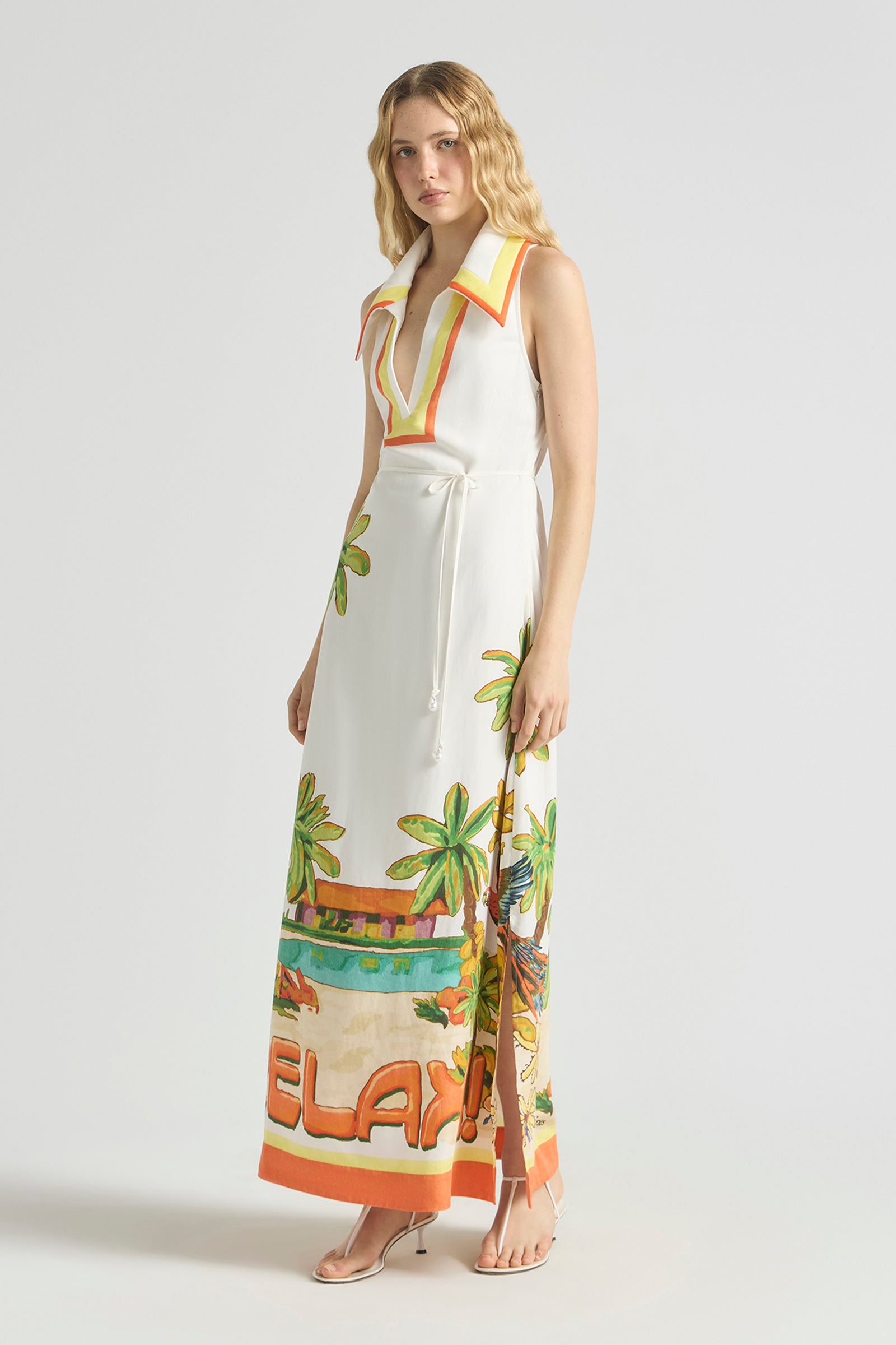 OOHLALA COLLARED HALTER DRESS