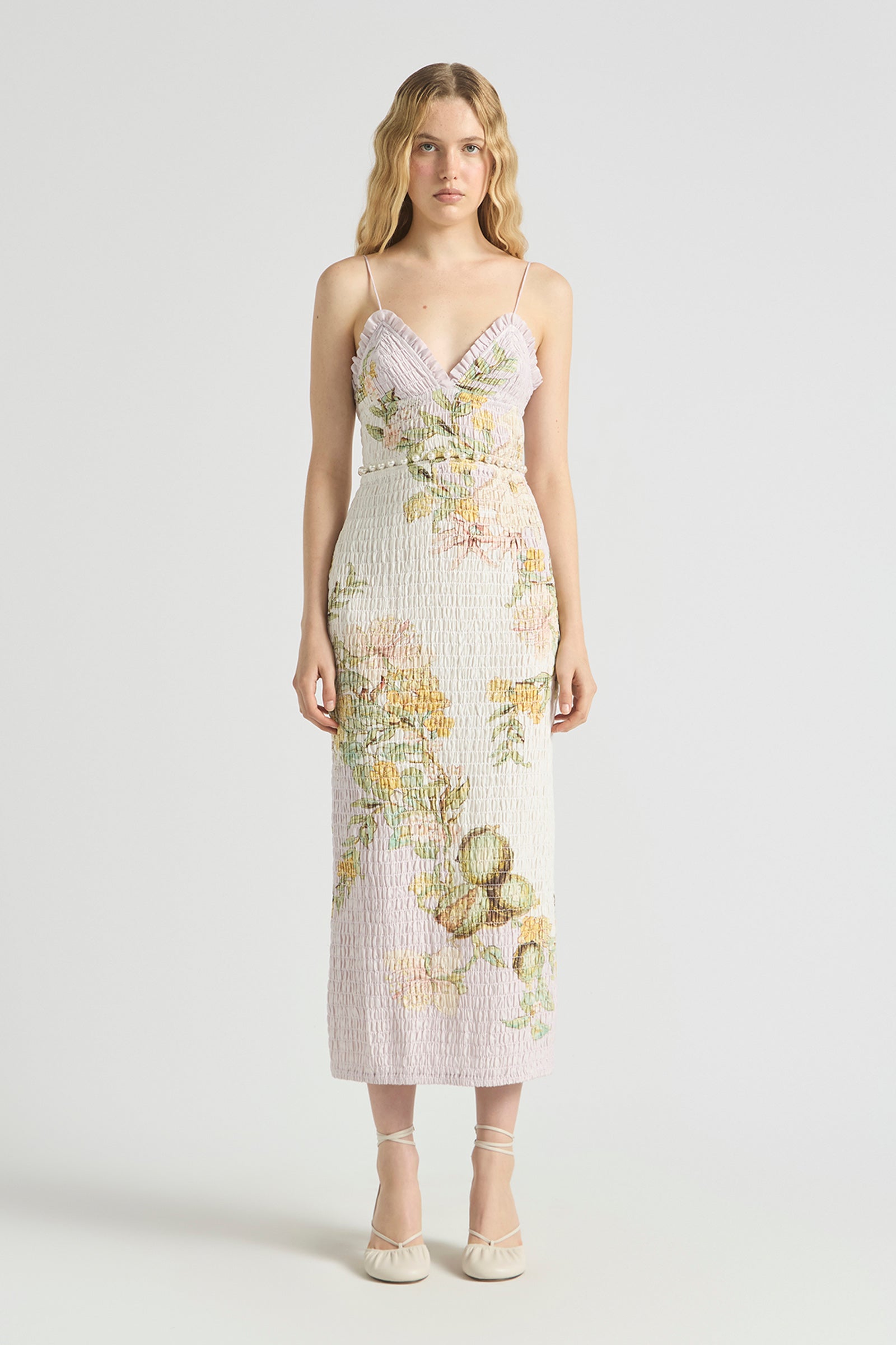 SWEET THING SHIRRED TRIANGLE BODICE DRESS