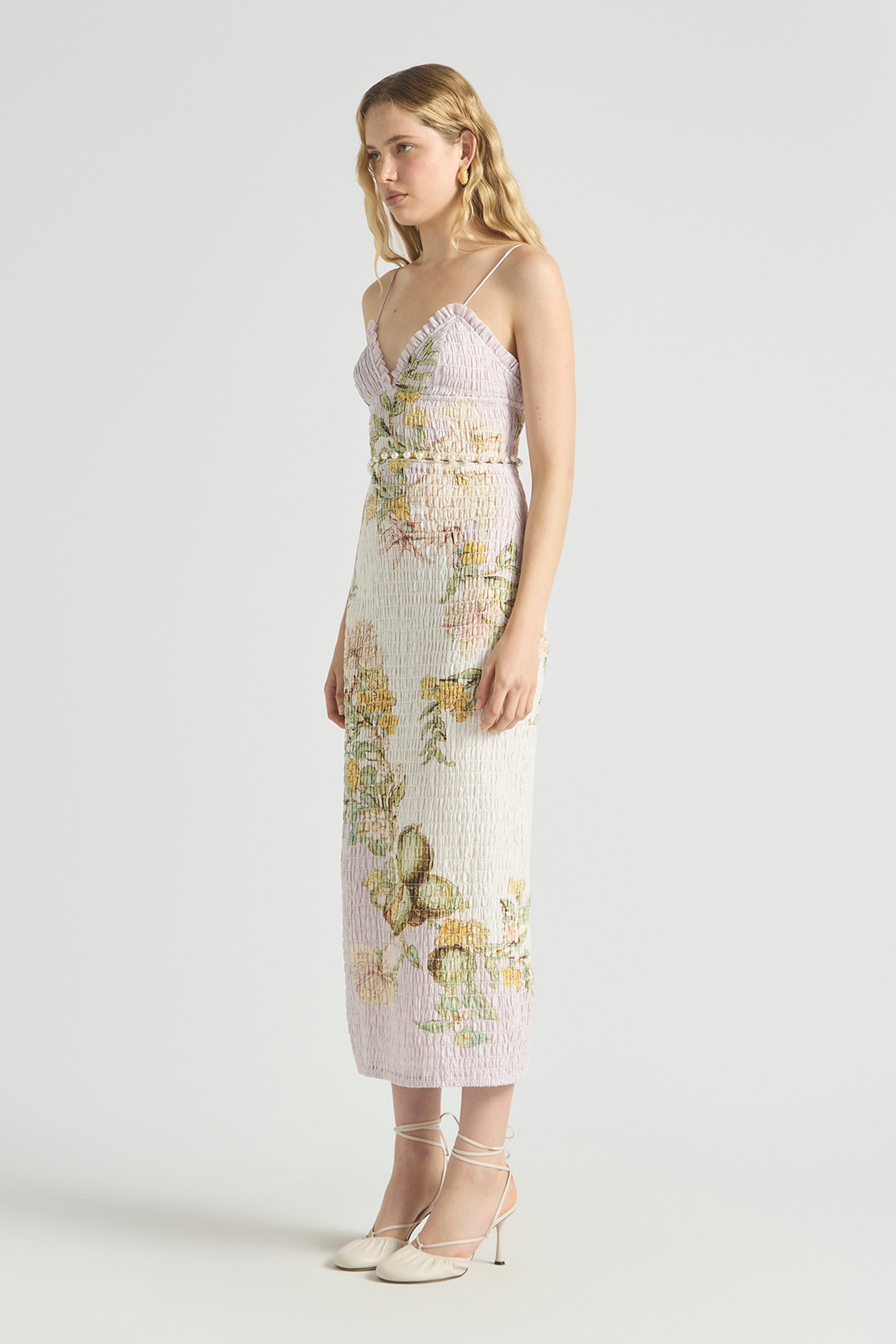 SWEET THING SHIRRED TRIANGLE BODICE DRESS