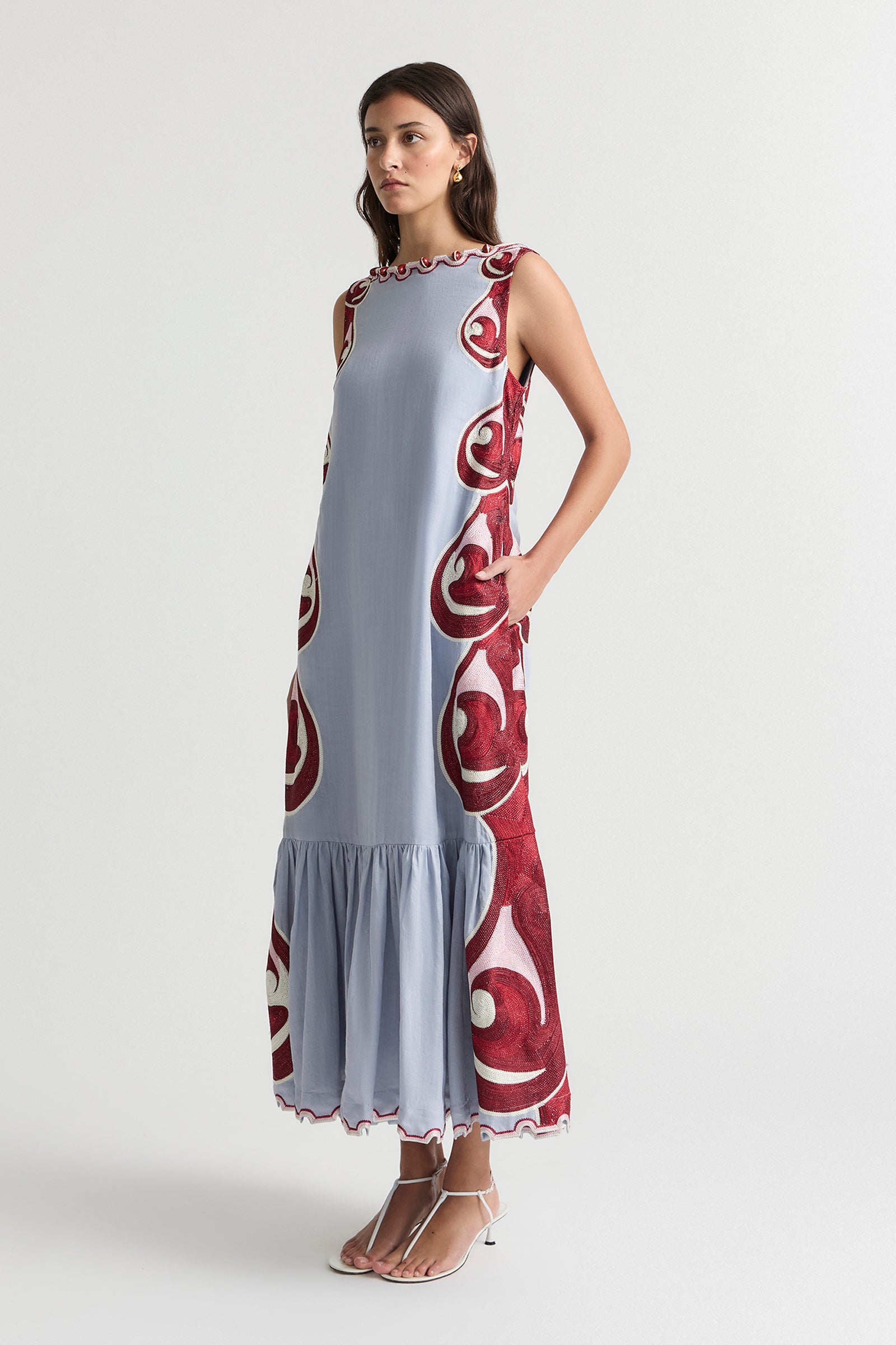 TWIN RIVERS BOAT NECK MAXI DRESS