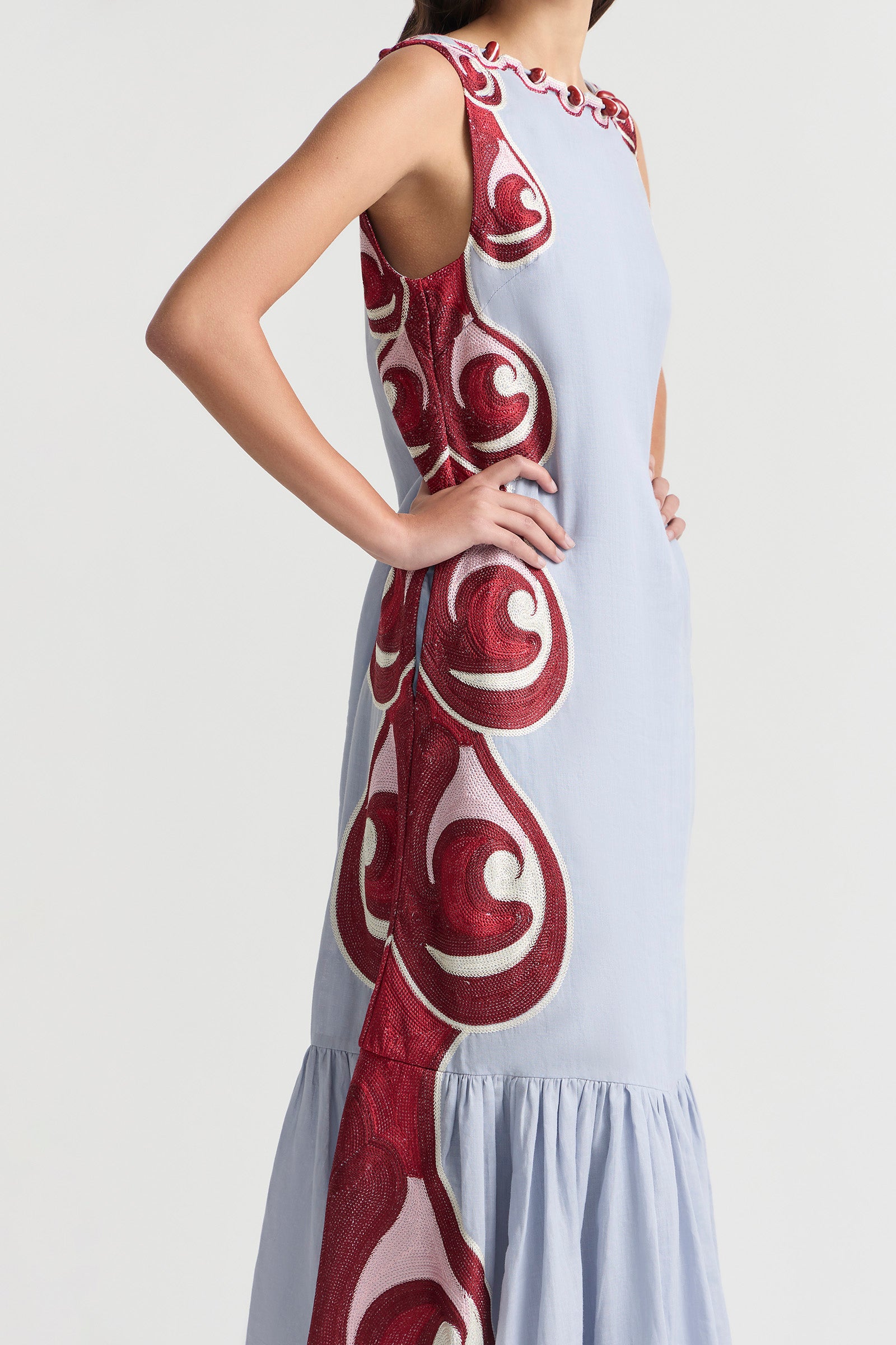 TWIN RIVERS BOAT NECK MAXI DRESS