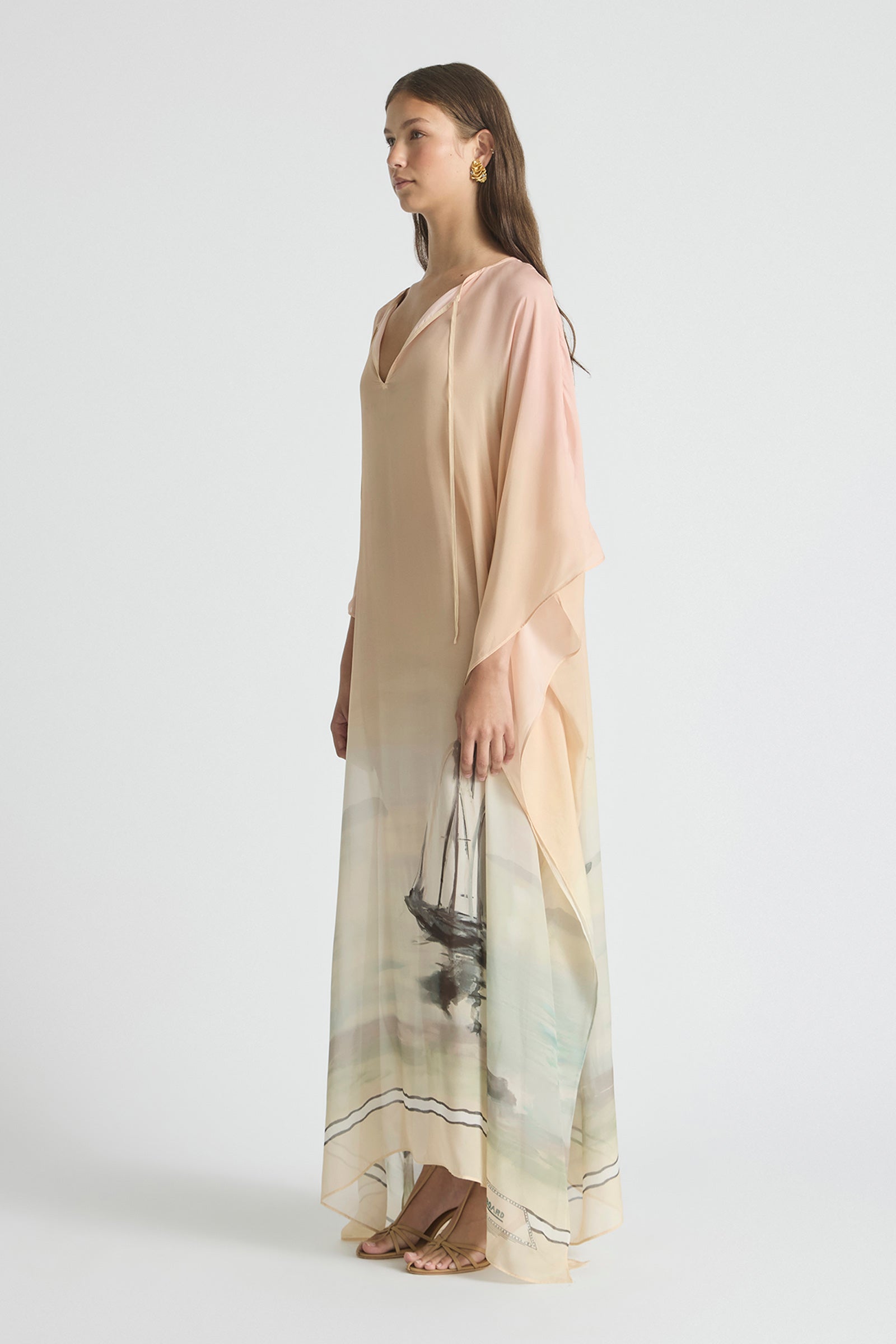 DEEP WATER REVERSIBLE KAFTAN GOWN
