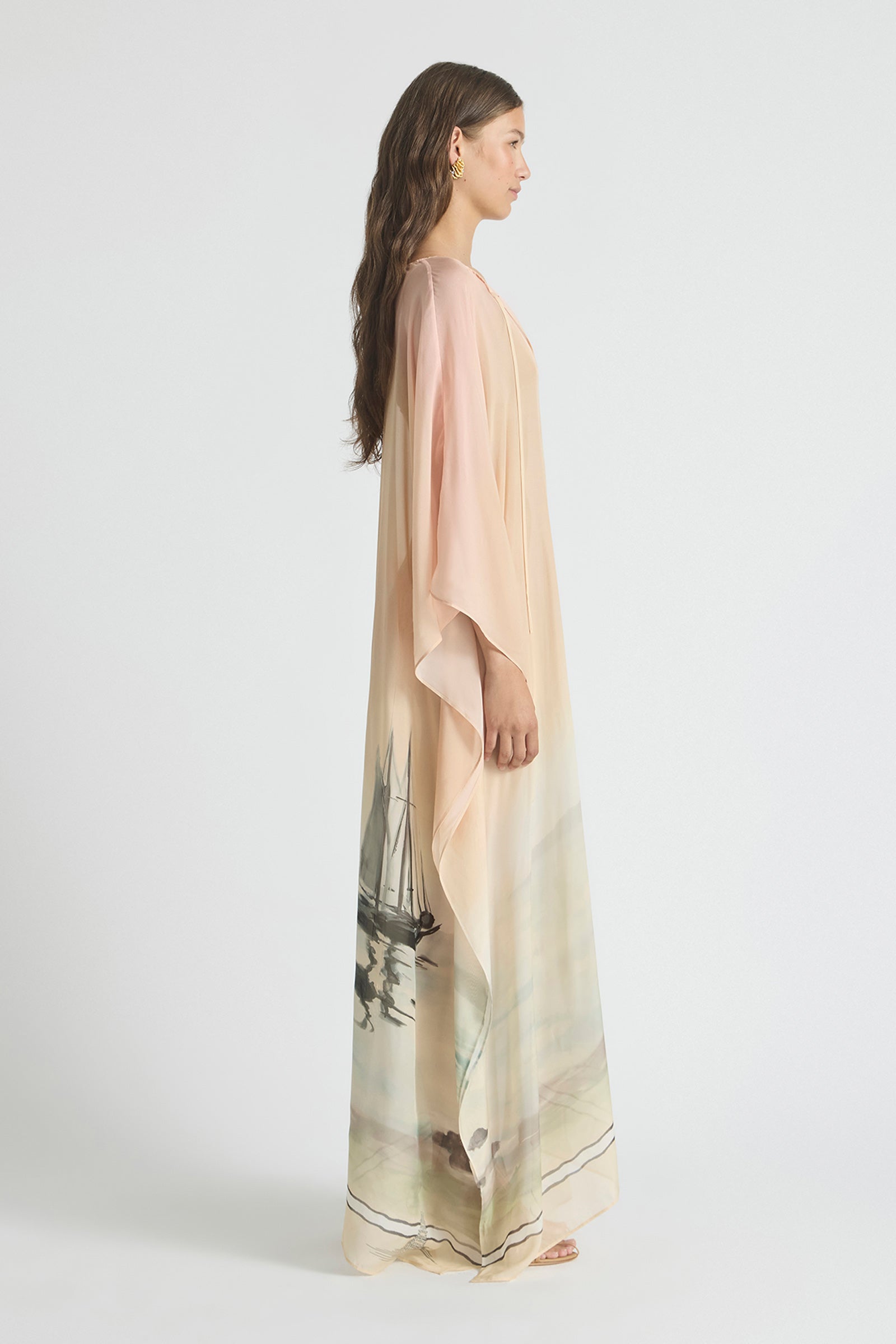 DEEP WATER REVERSIBLE KAFTAN GOWN