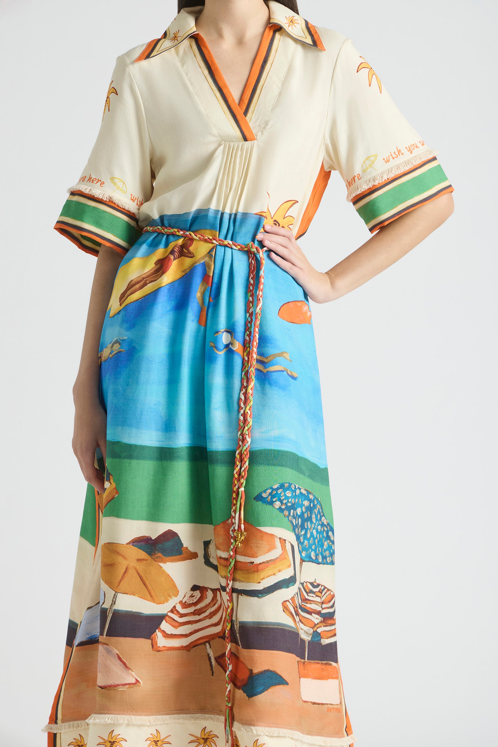 RIPPLE EFFECT COLLARED COVER UP