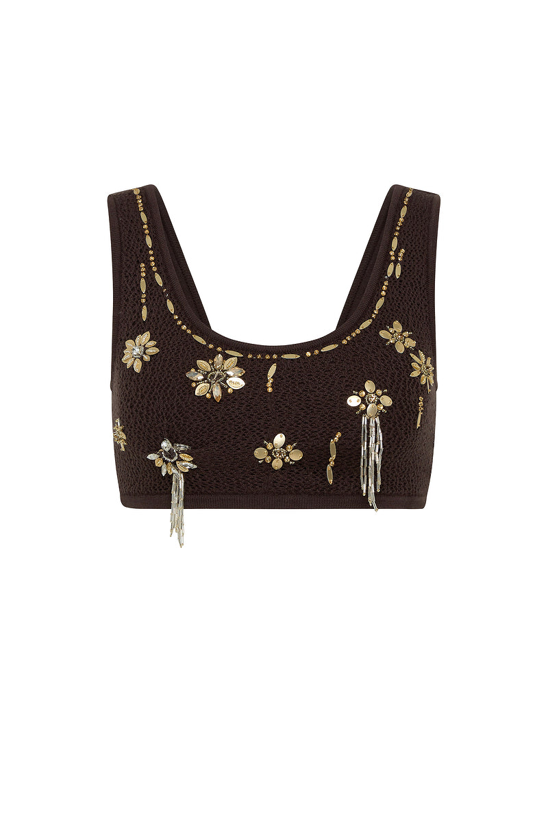 IN BLOOM CONTRAST BIND CROP