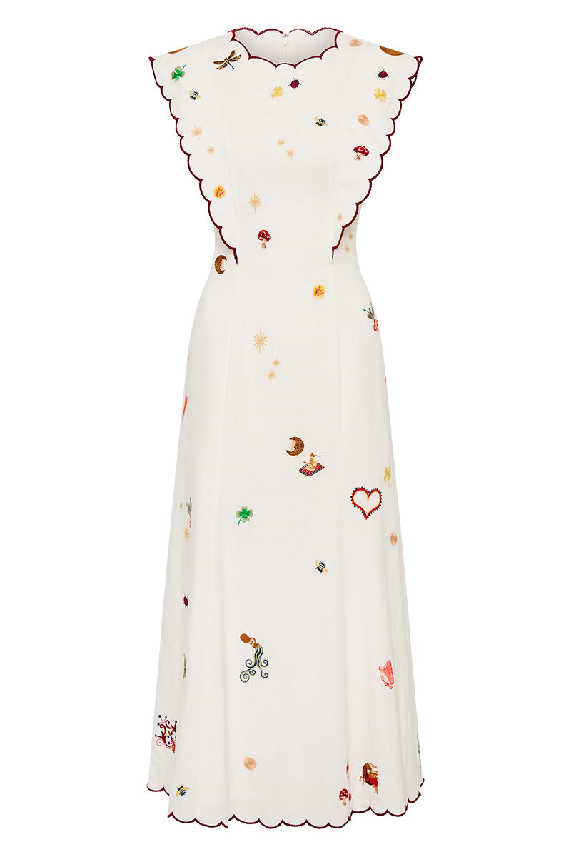 QUEEN OF HEARTS PANELLED MIDI DRESS