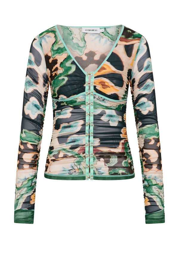 ODIE GATHERED HOOK AND EYE TOP