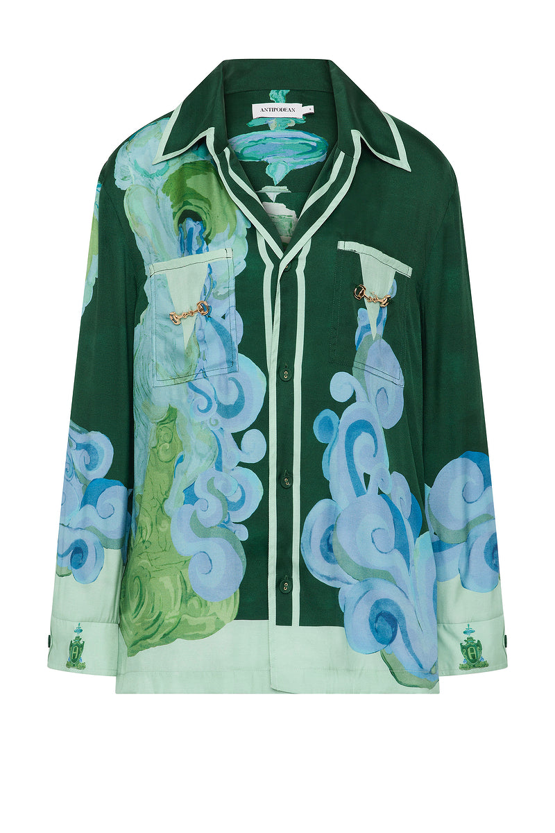 RUNAWAY RELAXED WIDE COLLAR SHIRT