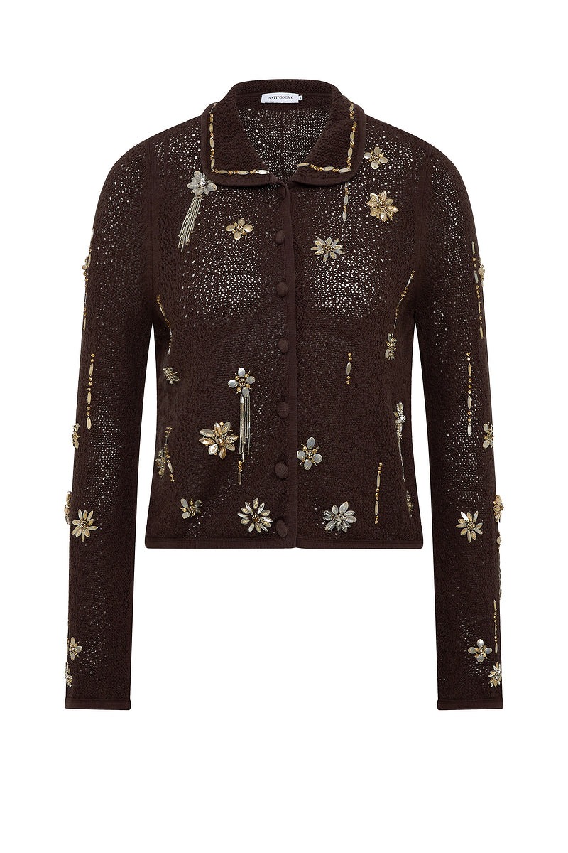 IN BLOOM KNIT COLLAR CARDIGAN