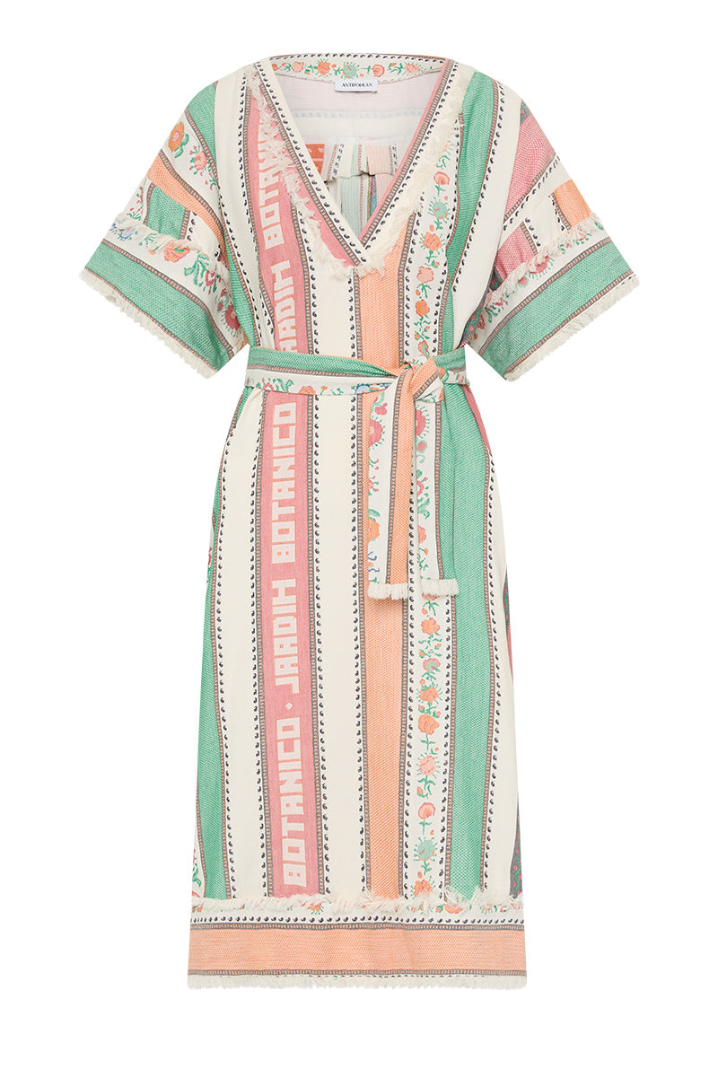 BOTANICO FRINGE SHORT SLEEVE KAFTAN