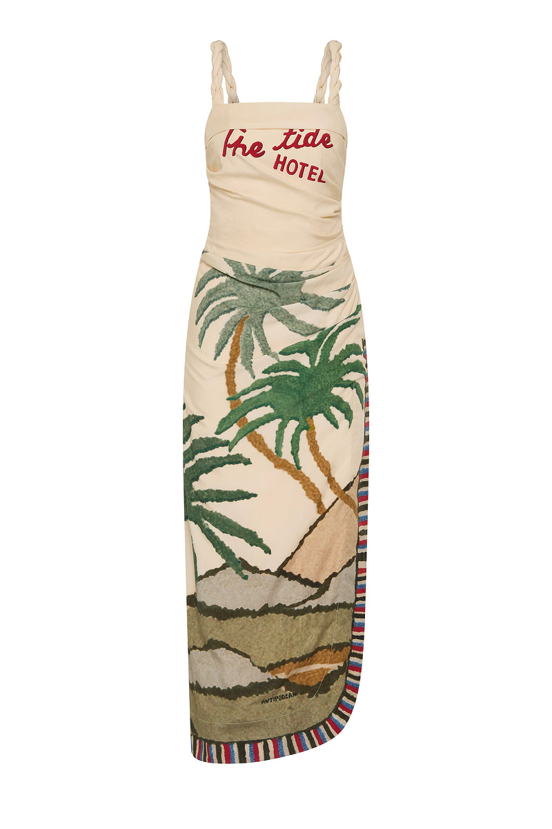 TIDE BOUND TWISTED STRAP DRESS