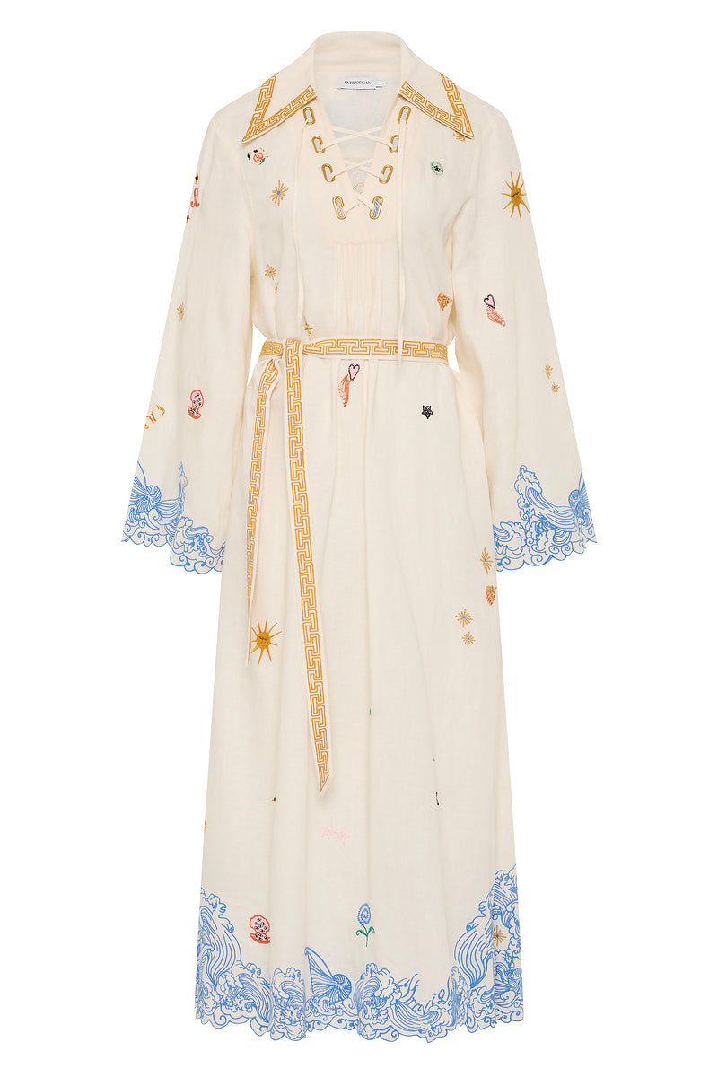 PIPELINE SCALLOP HEM KAFTAN