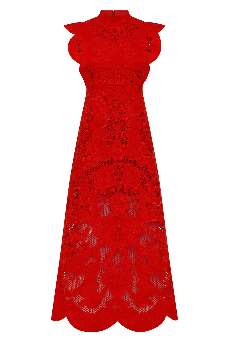 INTERLUDE SCALLOP CUT AWAY GOWN