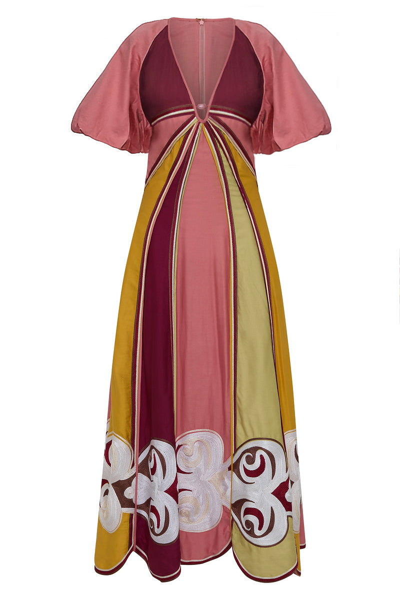 TWIN RIVERS CURVE PANEL MAXI DRESS