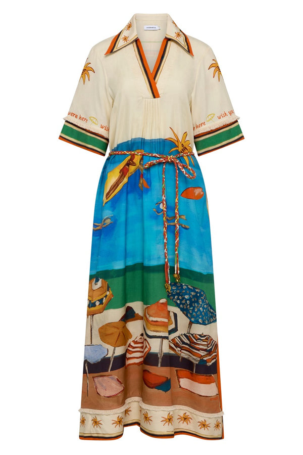 RIPPLE EFFECT COLLARED COVER UP