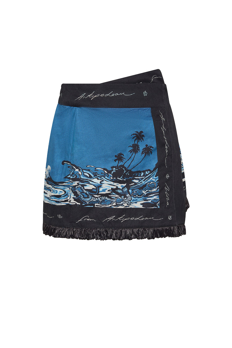 WAVEPOOL WRAP MINI SKIRT