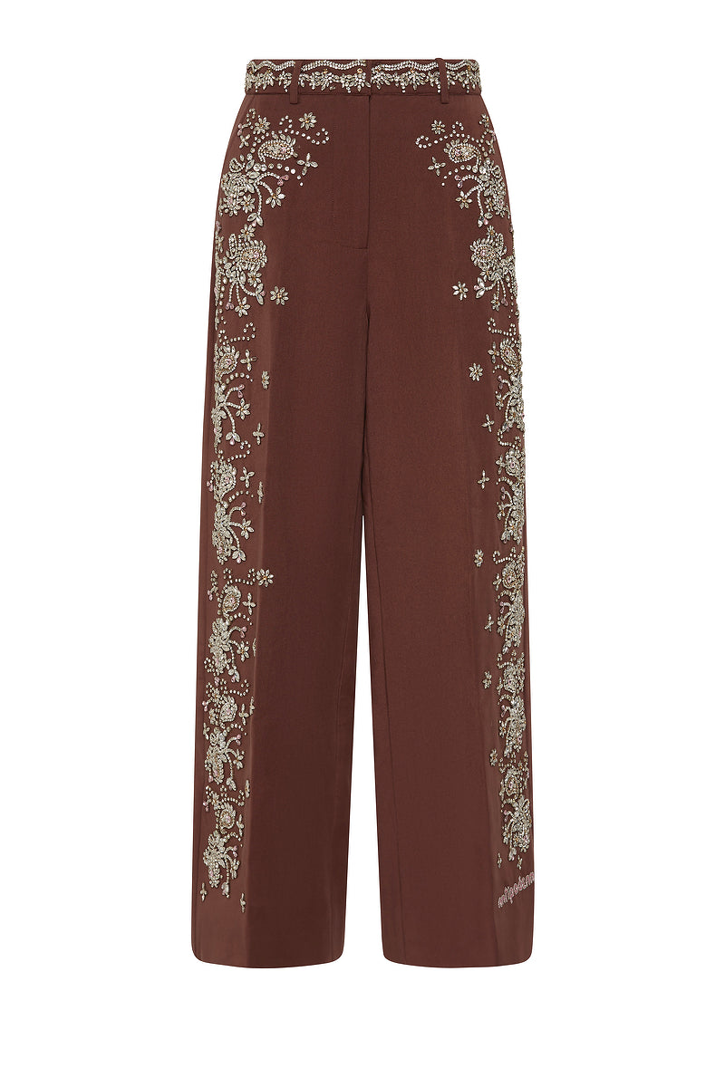 LOVE STRUCK CRYSTAL RELAXED TAILORED PANTS