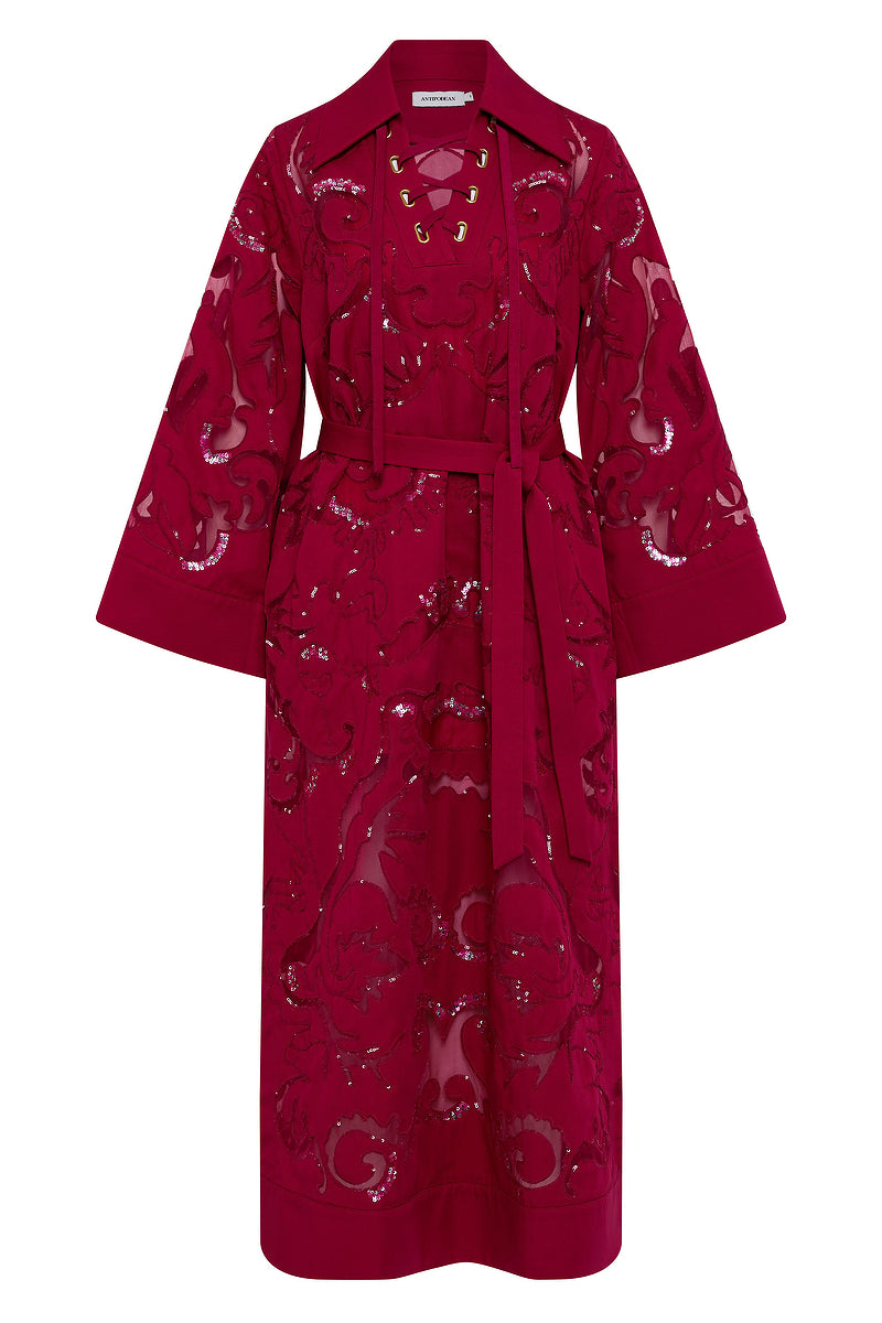 OASIS LACE-UP KAFTAN