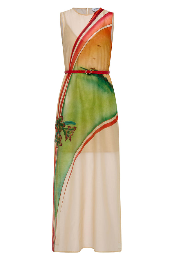 GOLDEN BREAK BELTED MAXI DRESS
