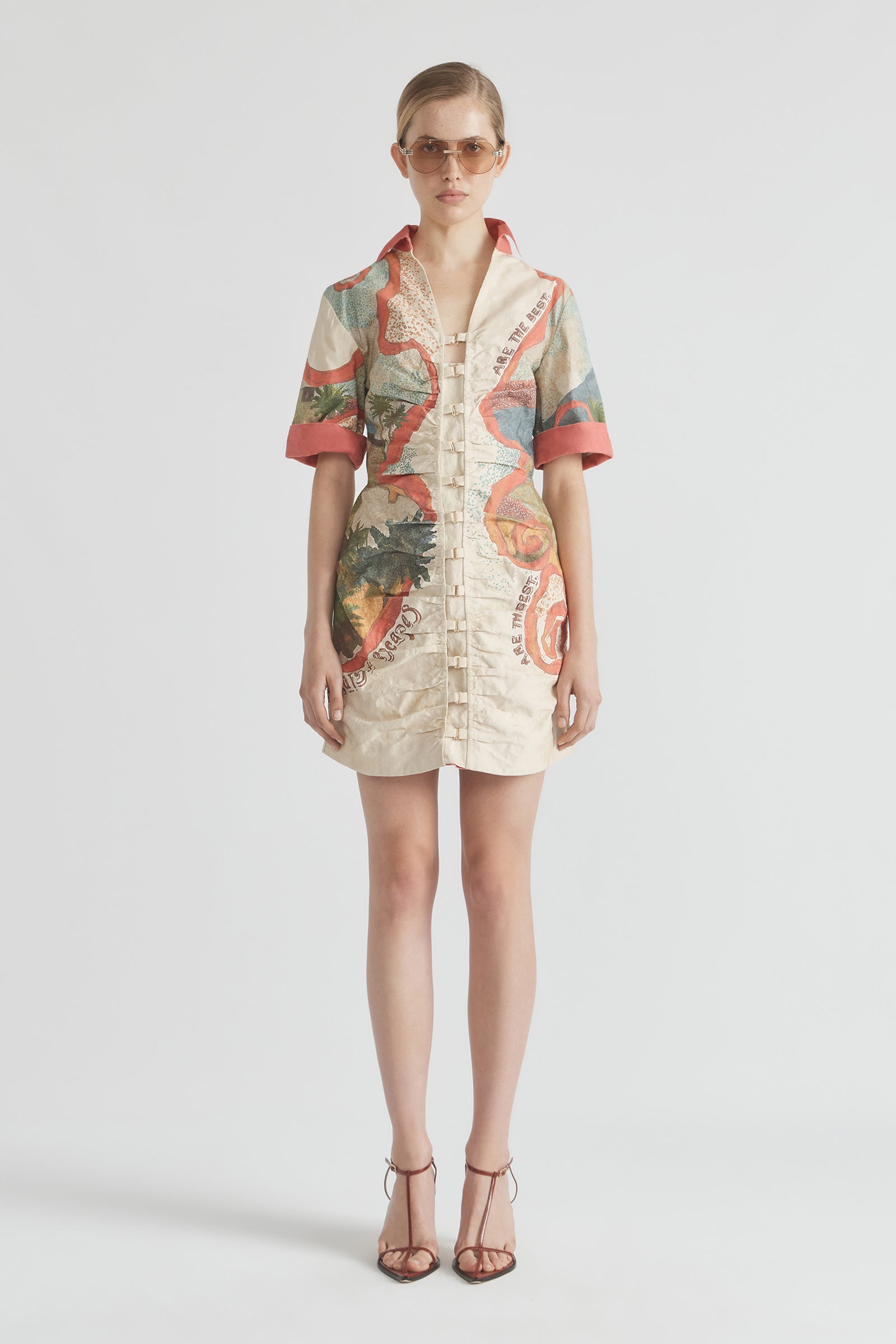 GREAT ESCAPE ROLLED CUFF MINI DRESS