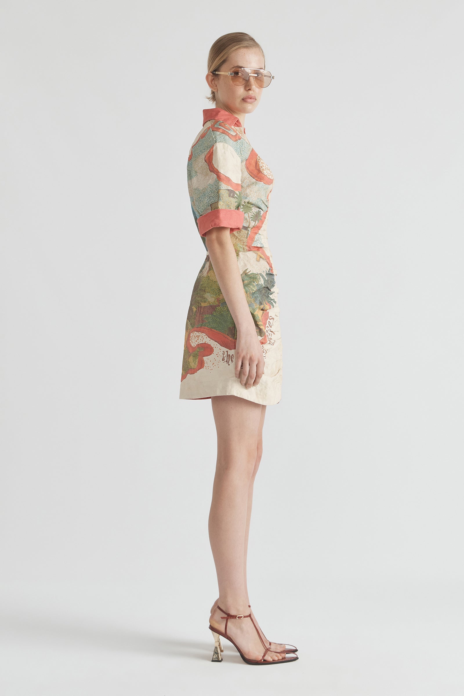 GREAT ESCAPE ROLLED CUFF MINI DRESS