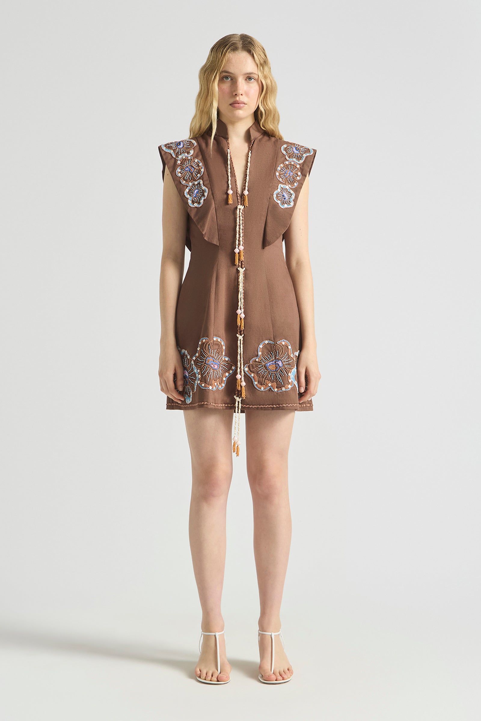 CHAPTERS FRONT TIE MINI DRESS